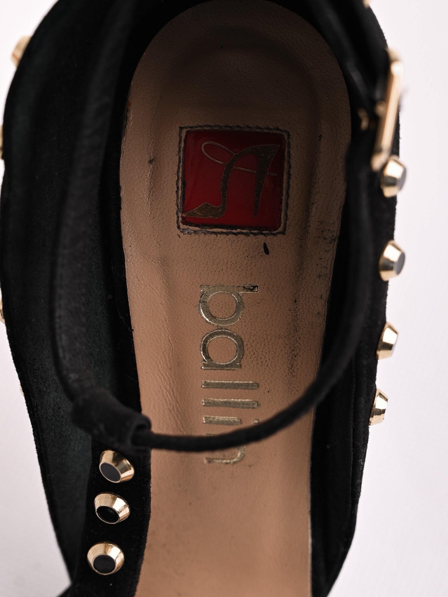 Good Ballin Black Leather High-Heeled Shoes Size 35 T-Strap