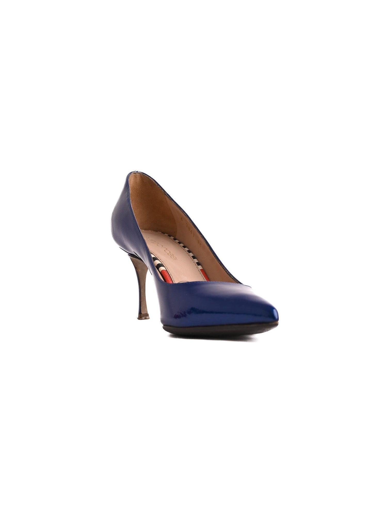 Sergio Rossi Blue Leather High Heels Size 35 in Good Condition