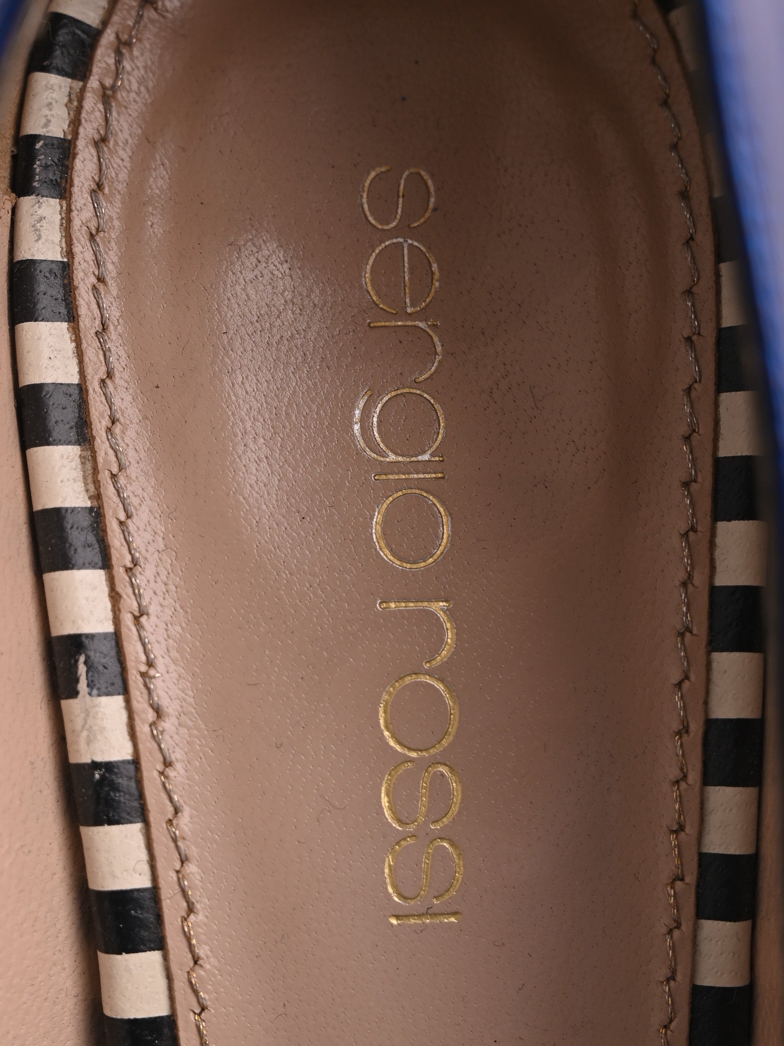 Sergio Rossi Blue Leather High Heels Size 35 in Good Condition