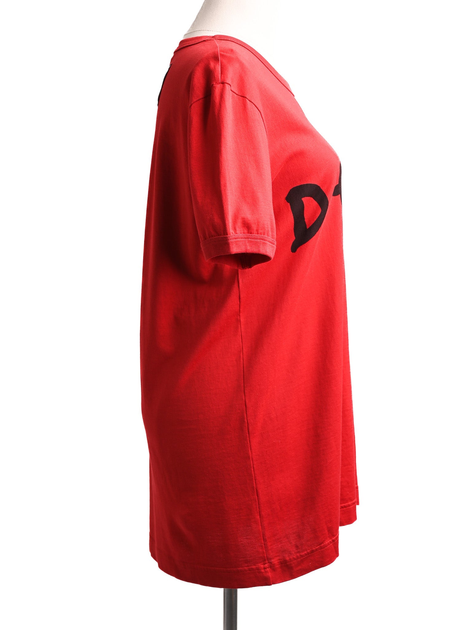 NEW Dolce Gabbana Red Cotton T-Shirt Size S with Heart Design