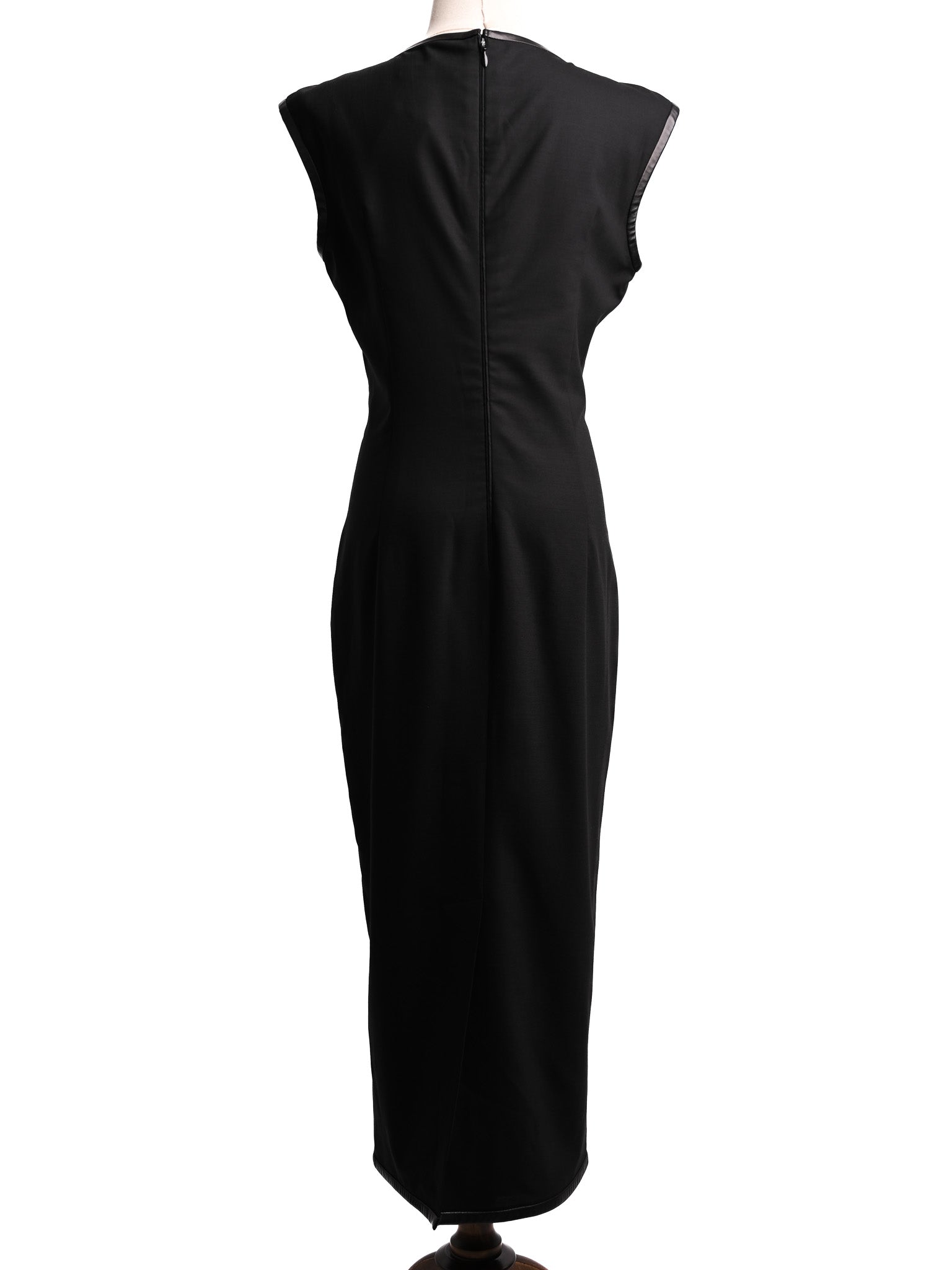 Excellent Dsquared2 Black Wool Sleeveless Dress V-Neck Women&