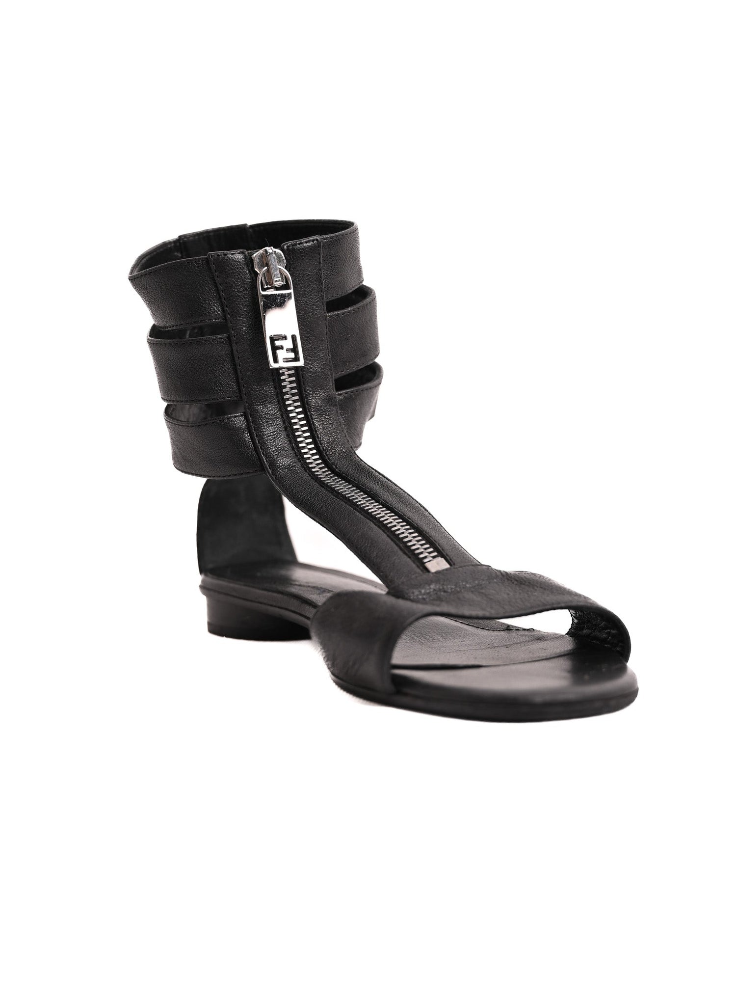 Fendi Gladiator Sandals Black Leather Excellent Condition Size N/A