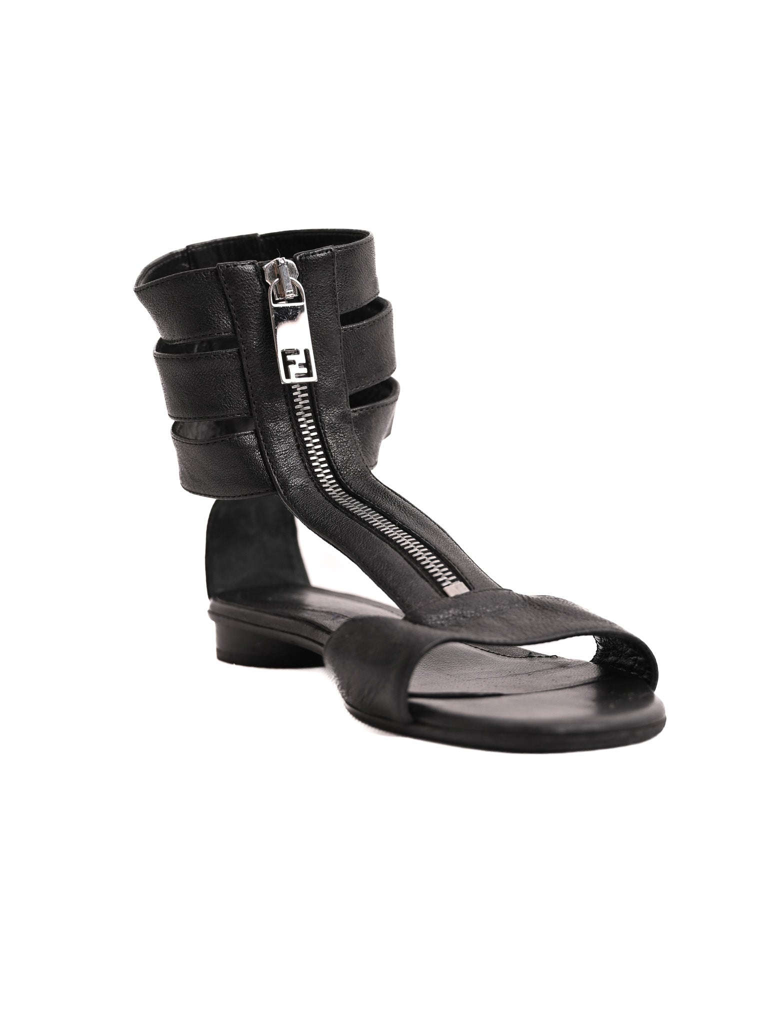 Fendi Gladiator Sandals Black Leather Excellent Condition Size N/A