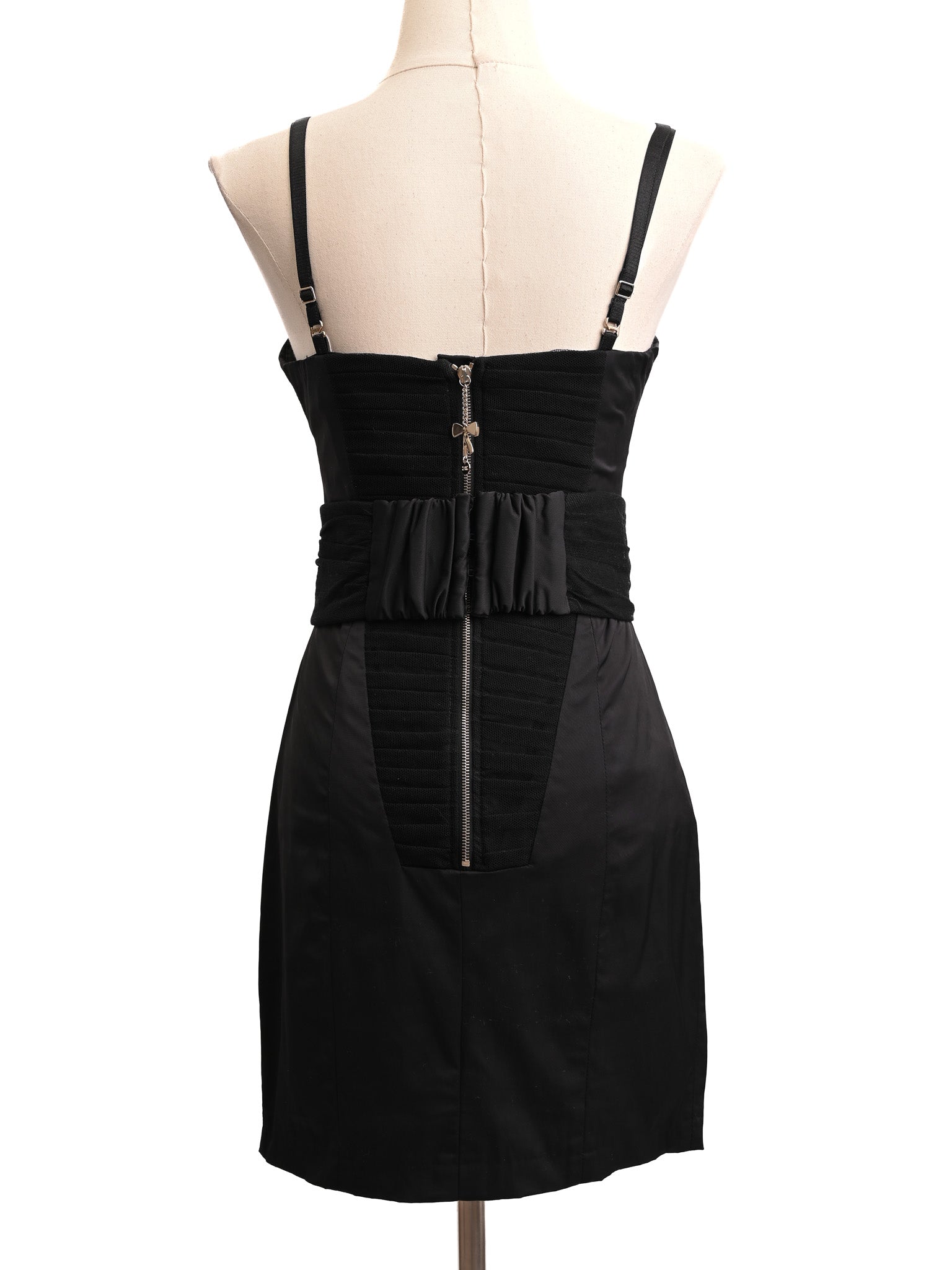 Elisabetta Franchi Black Dress Size S with Decorative Bow