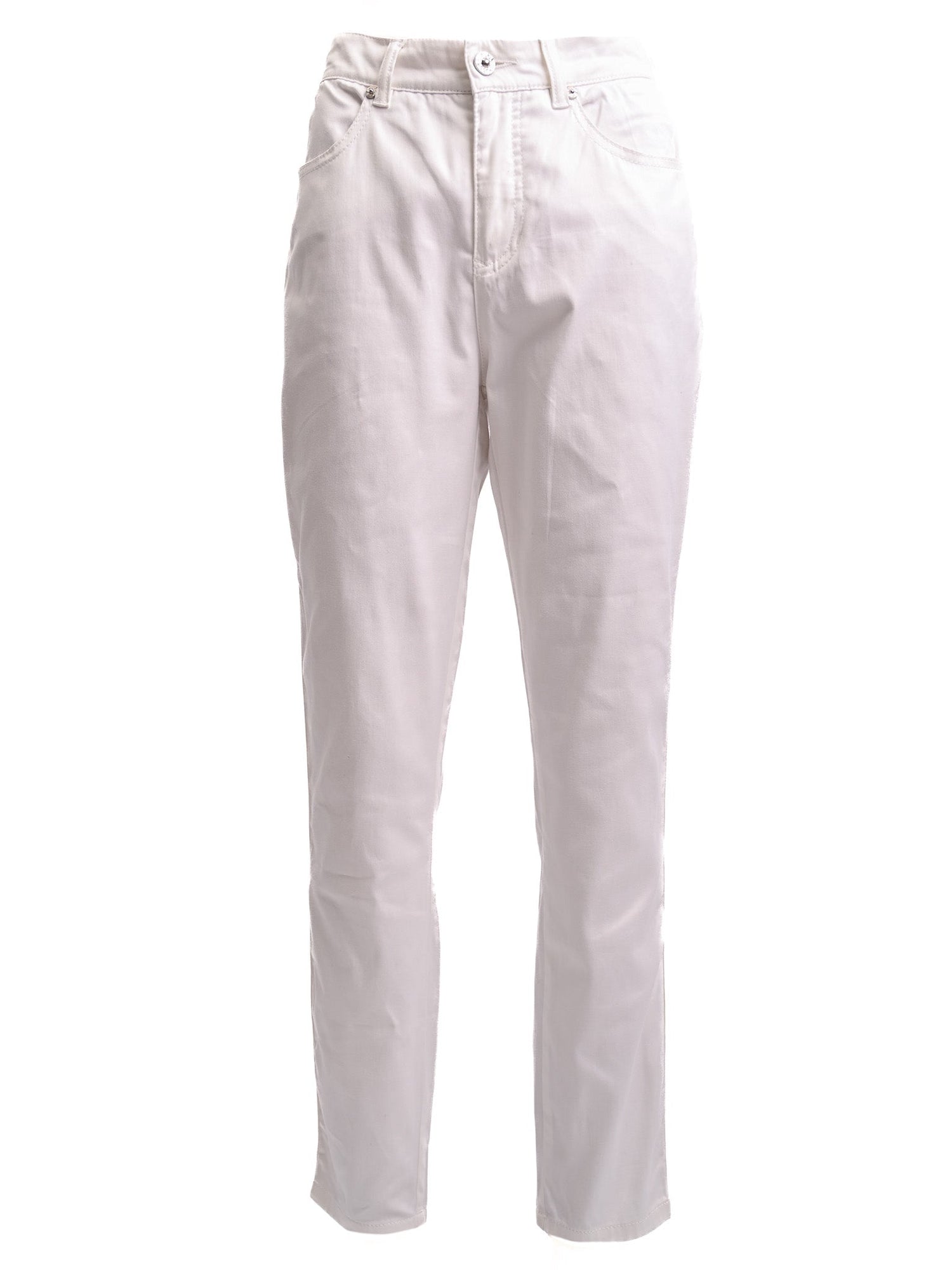 Excellent Roccobarocco White Cotton Pants Size M Women&
