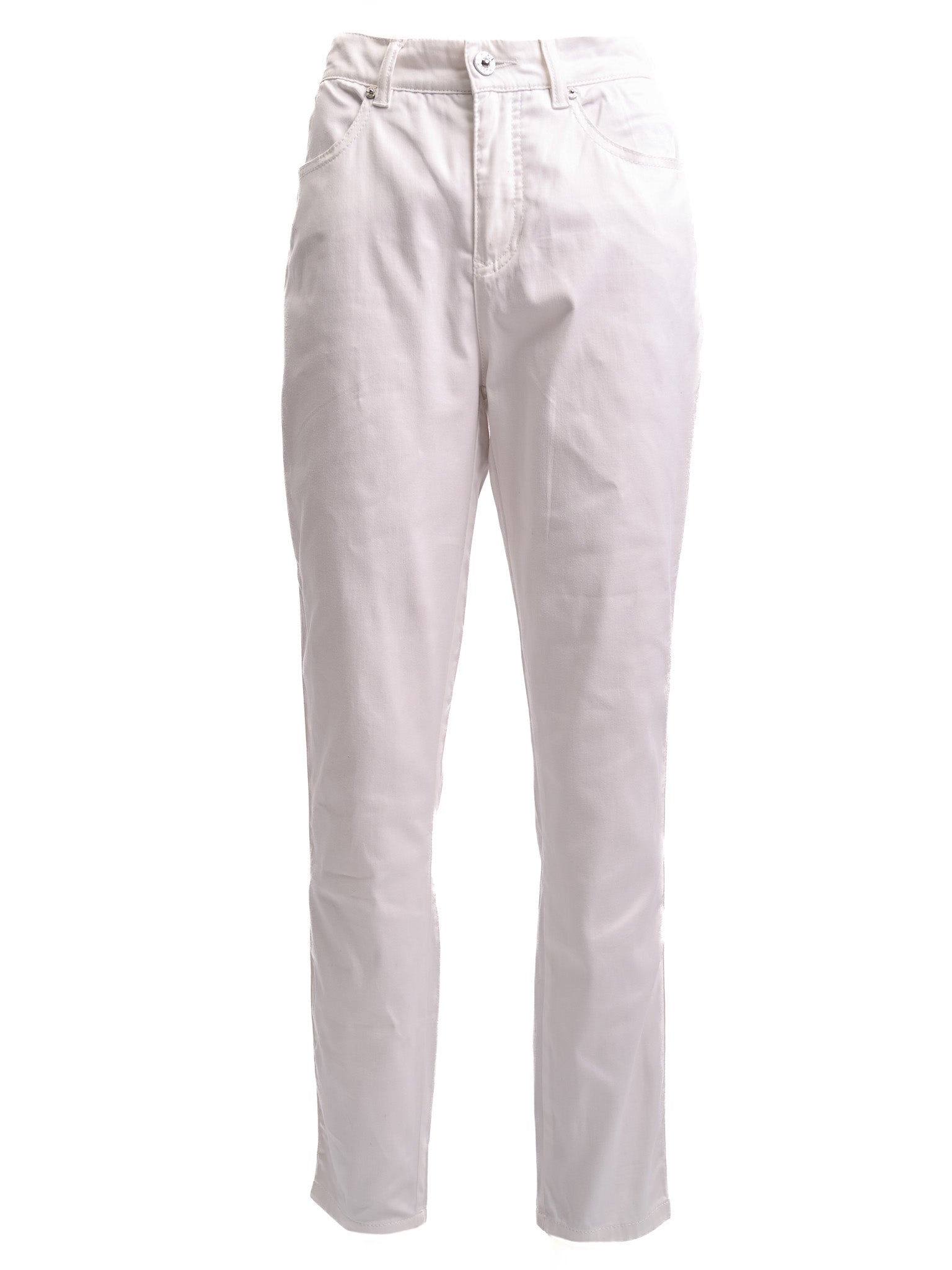 Excellent Roccobarocco White Cotton Pants Size M Women&