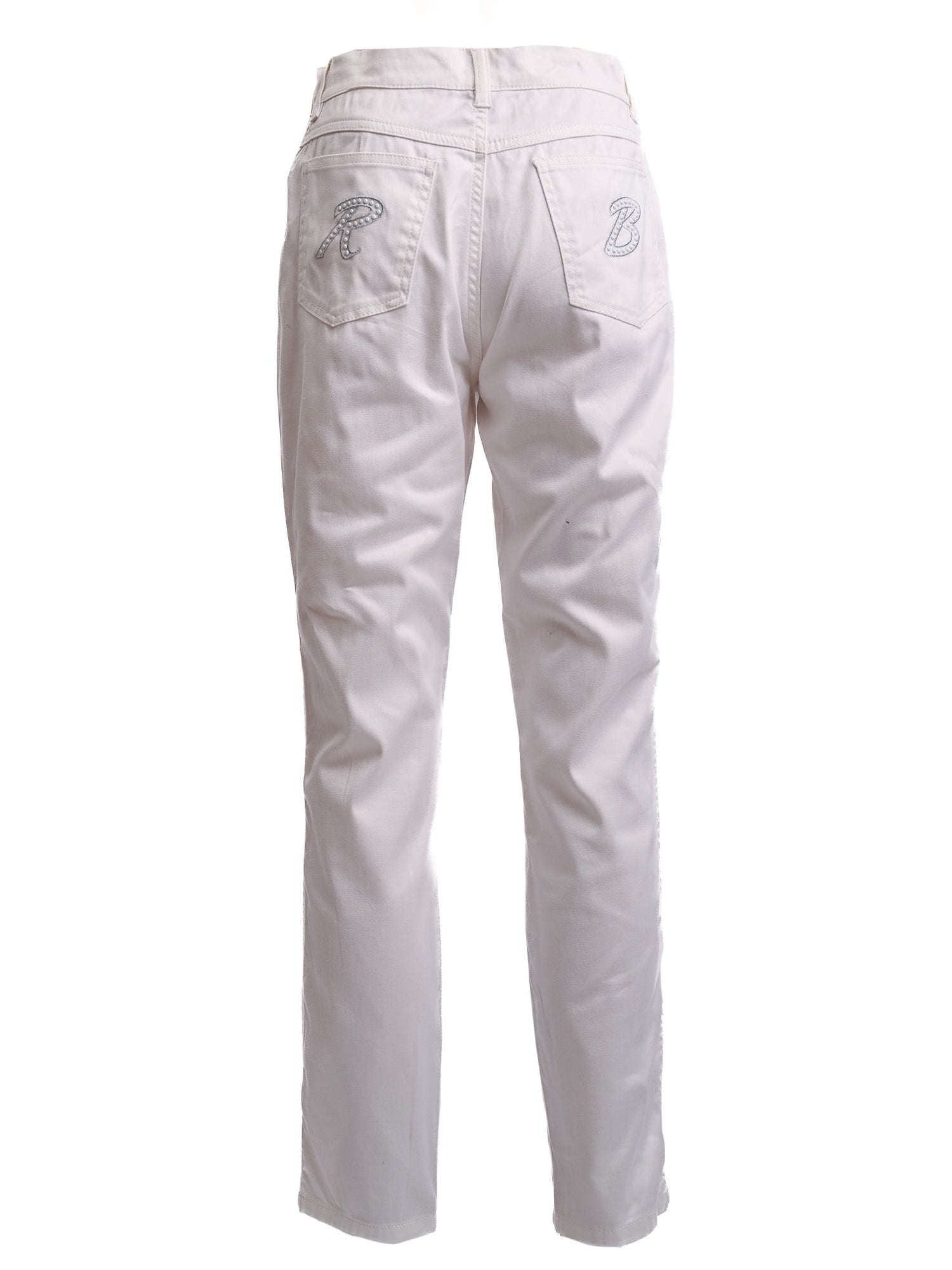 Excellent Roccobarocco White Cotton Pants Size M Women&