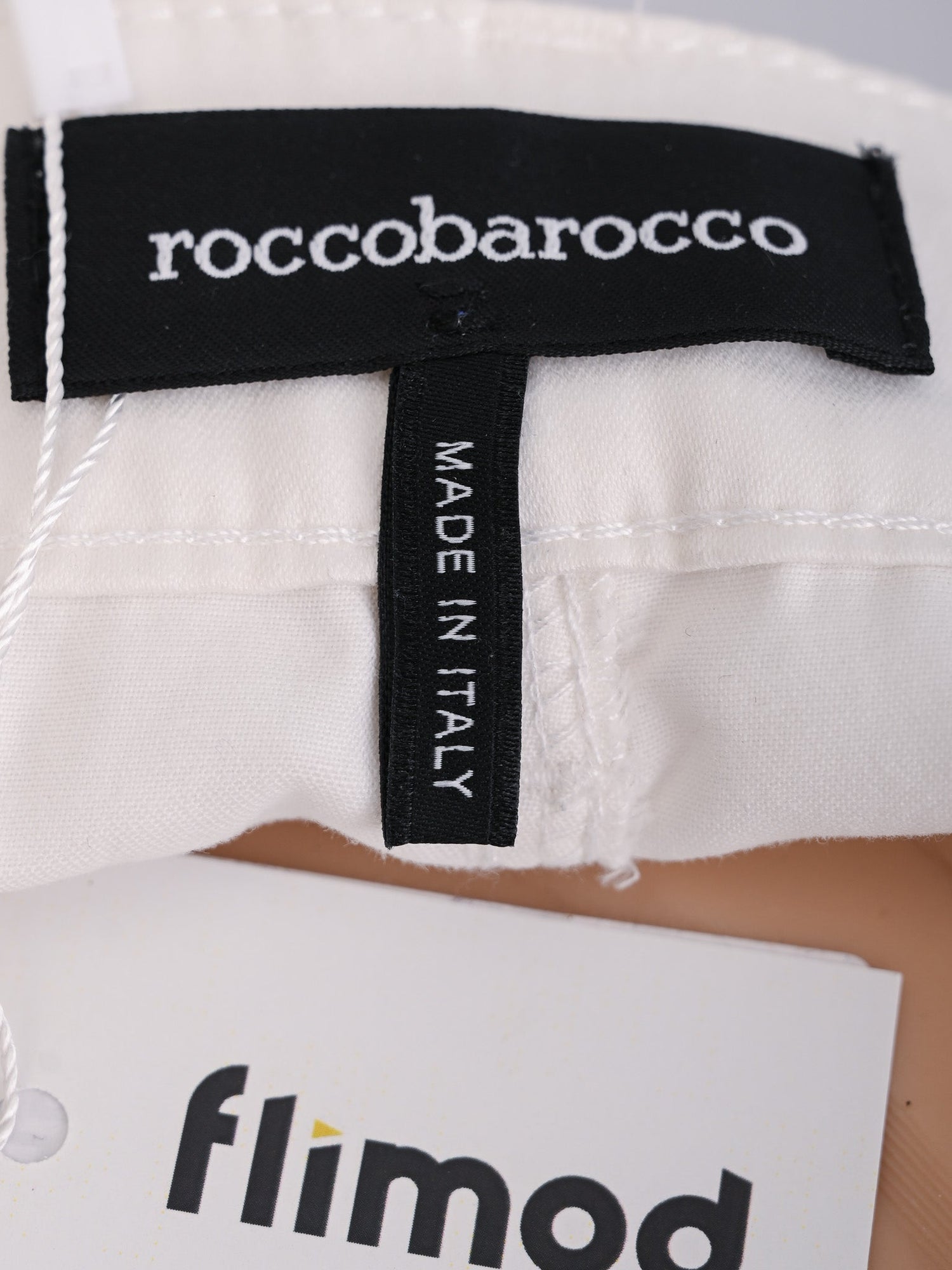Excellent Roccobarocco White Cotton Pants Size M Women&
