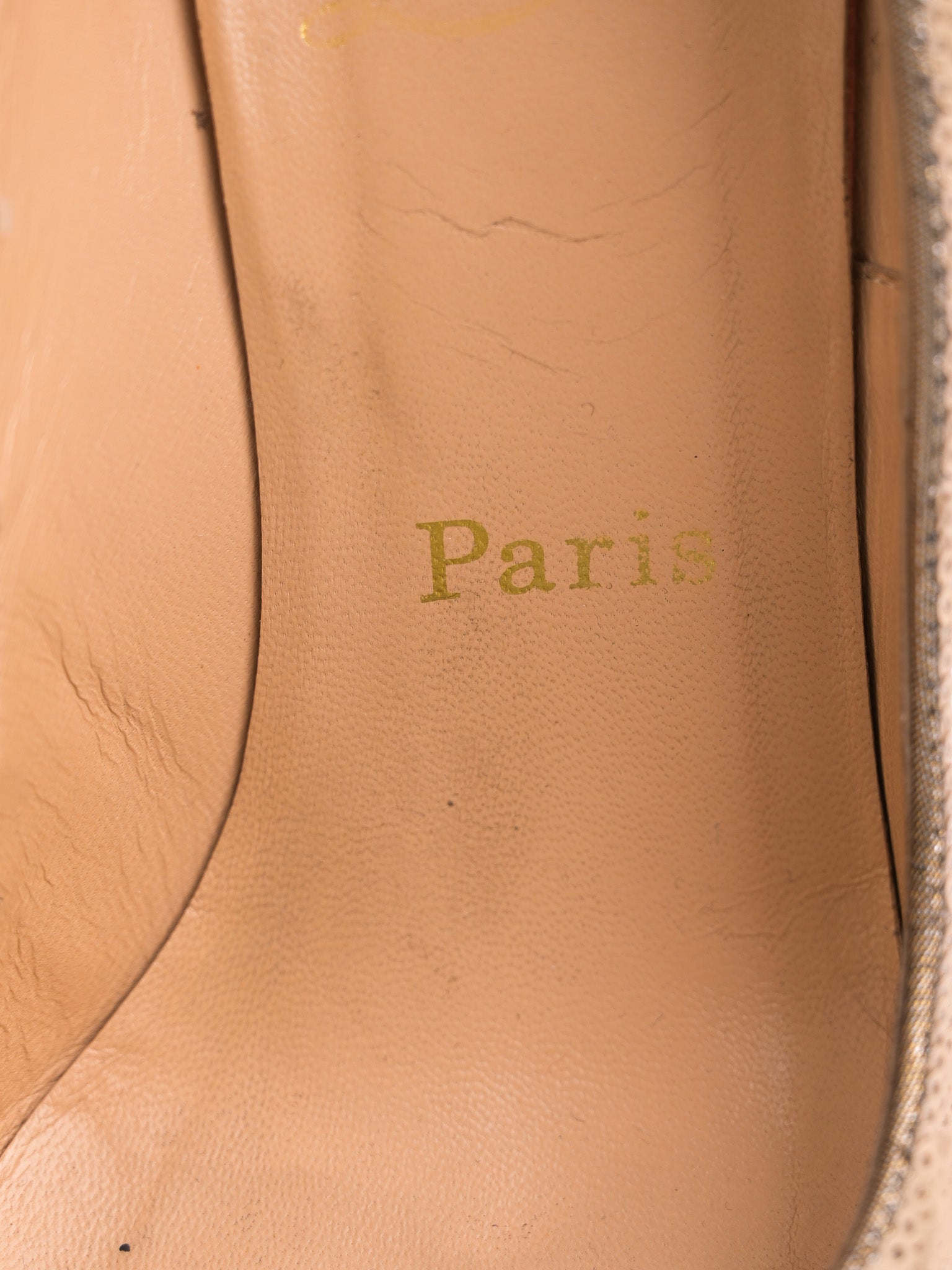 Excellent Christian Louboutin White Sequined High-Heeled Shoes Size 38