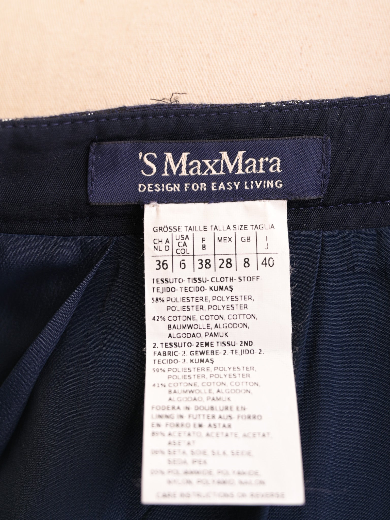 Max Mara Excellent Condition Navy Wool Cardigan Pleated Skirt M