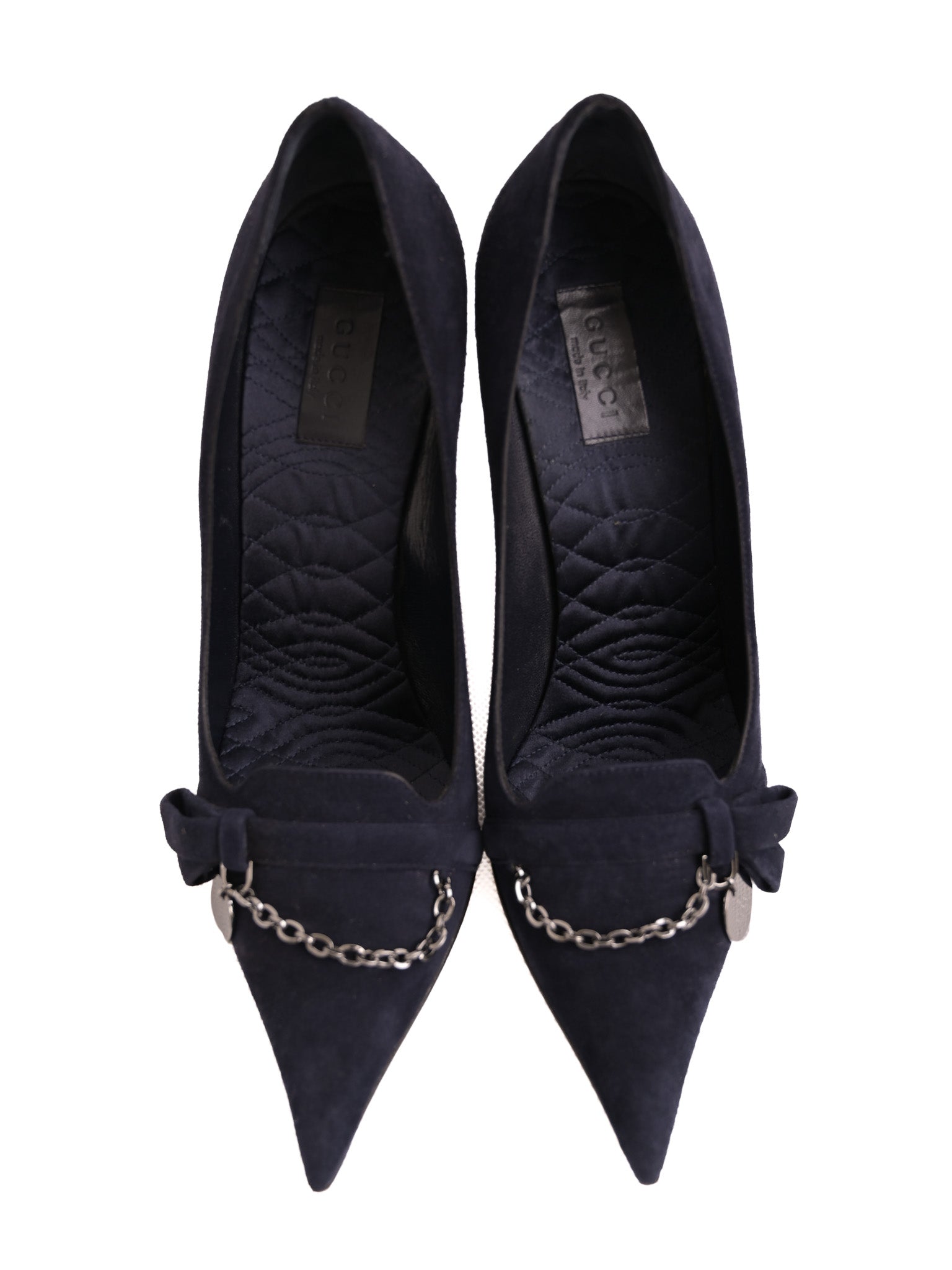 Good Gucci Navy Blue Leather High-Heeled Shoes Size 39
