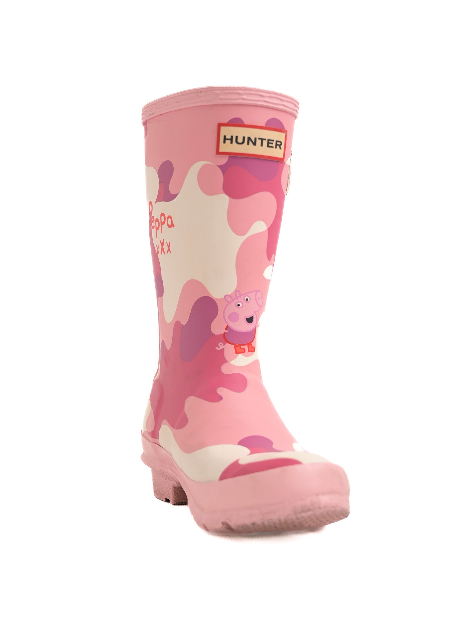 Good Condition Hunter Pink Camo Rain Boots for Kids Size 29