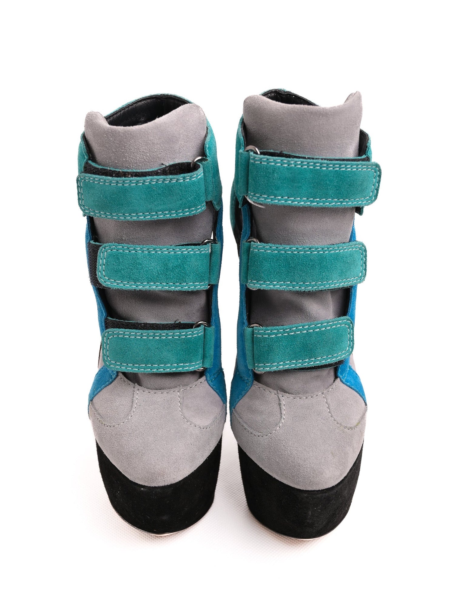 Excellent Casadei Gray Genuine Suede High-Heeled Wedge Shoes Size 38
