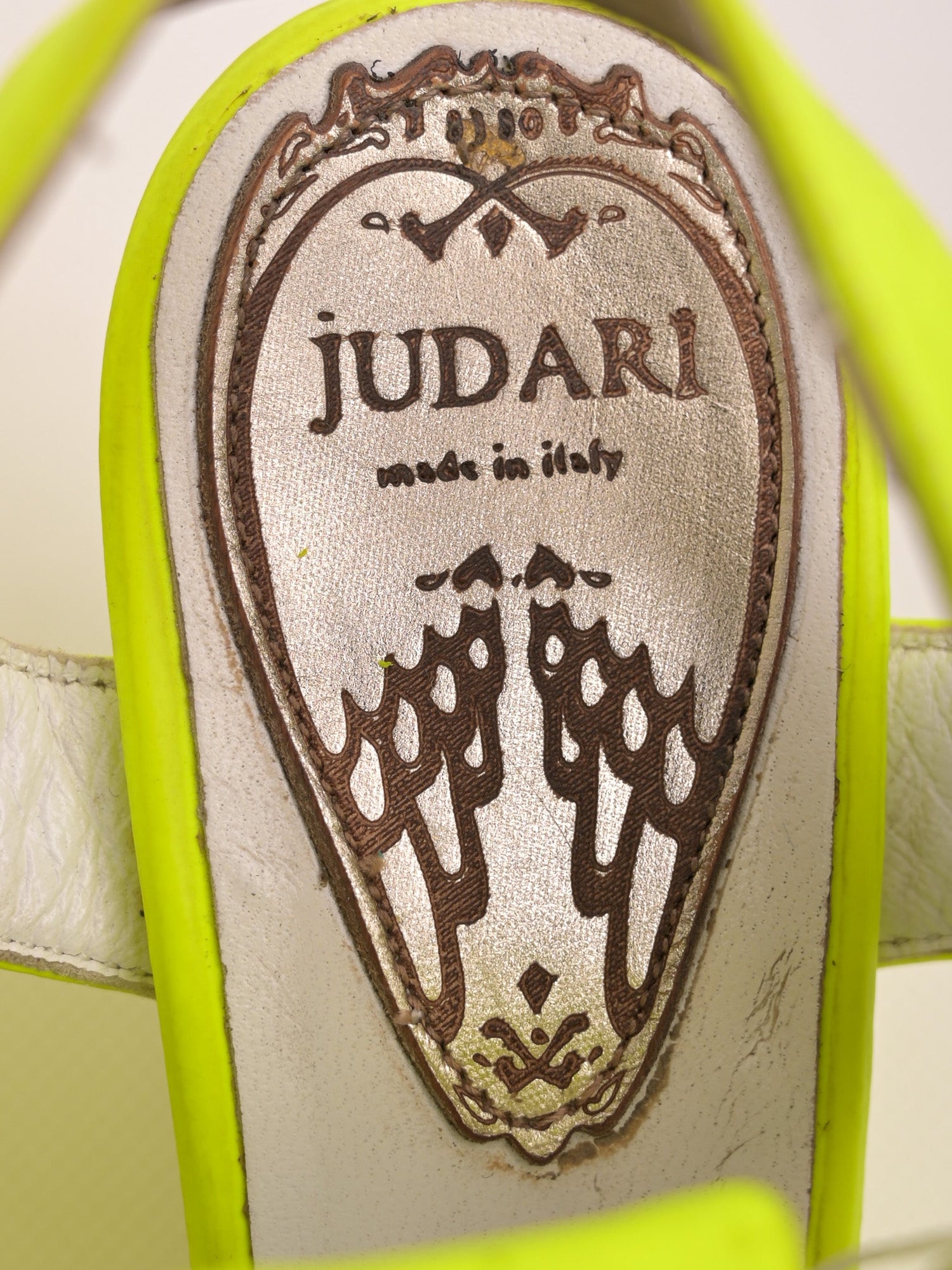 Good Judari Green Leather Wedge Sandals Size 36 with Buckle