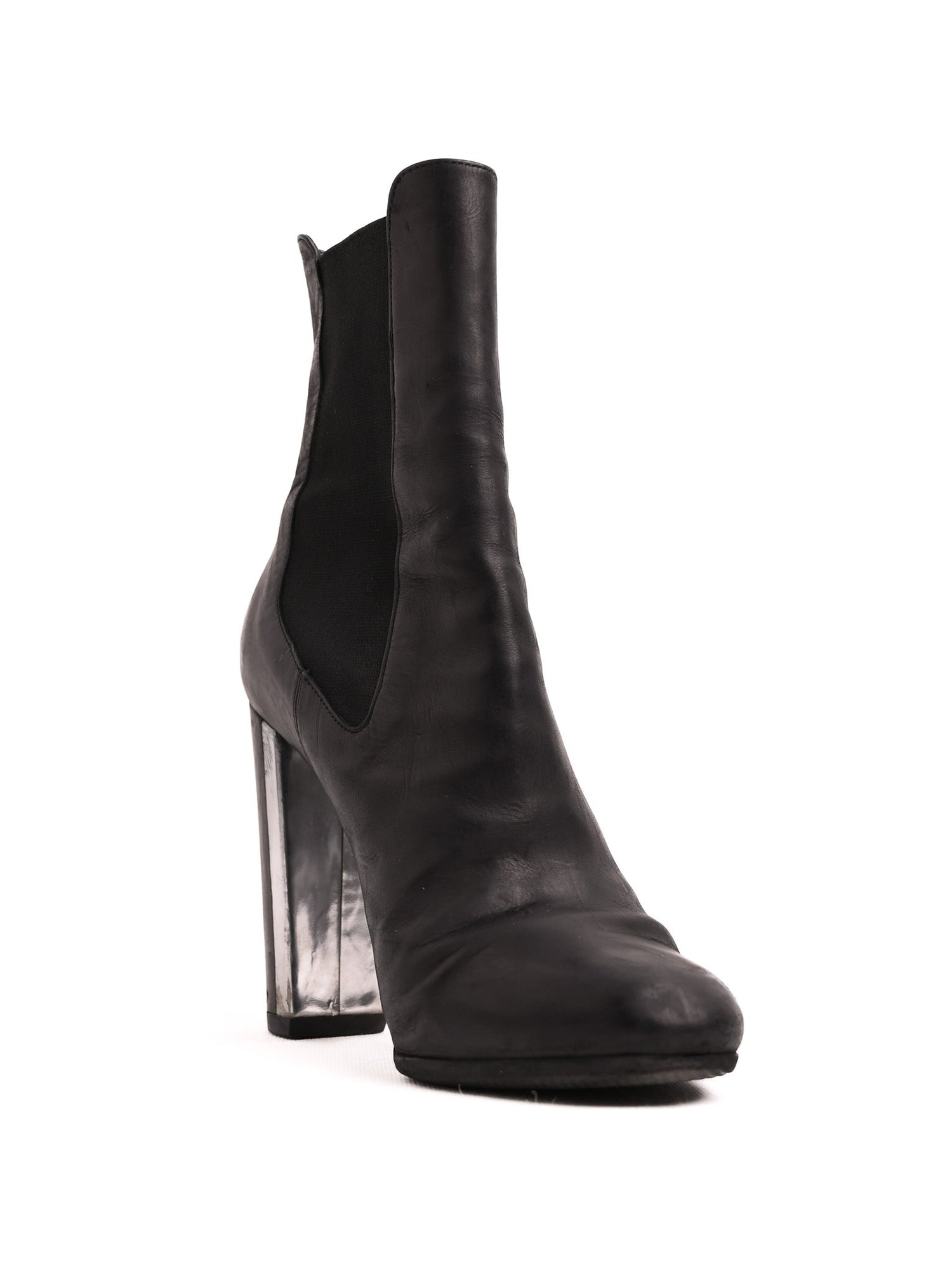 Average Dries Van Noten Black Leather Ankle Boots Size 38.5