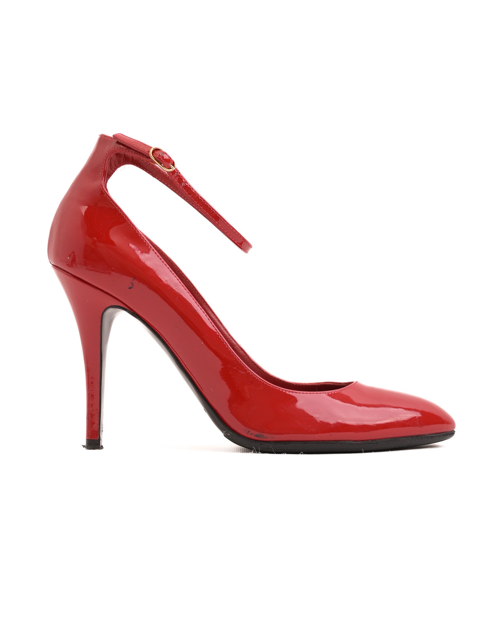 Excellent Ralph Lauren Red High-Heeled Shoes with Ankle Strap