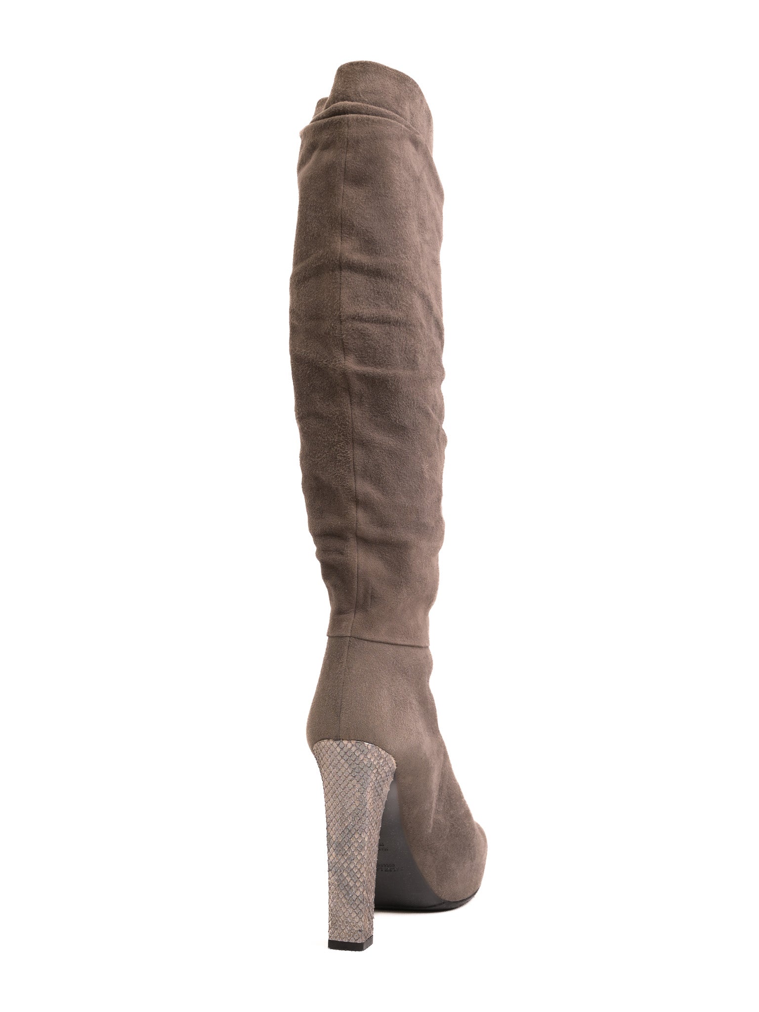 Average Ralph Lauren Gray Suede High-Heeled Knee-High Boots Size 38.5