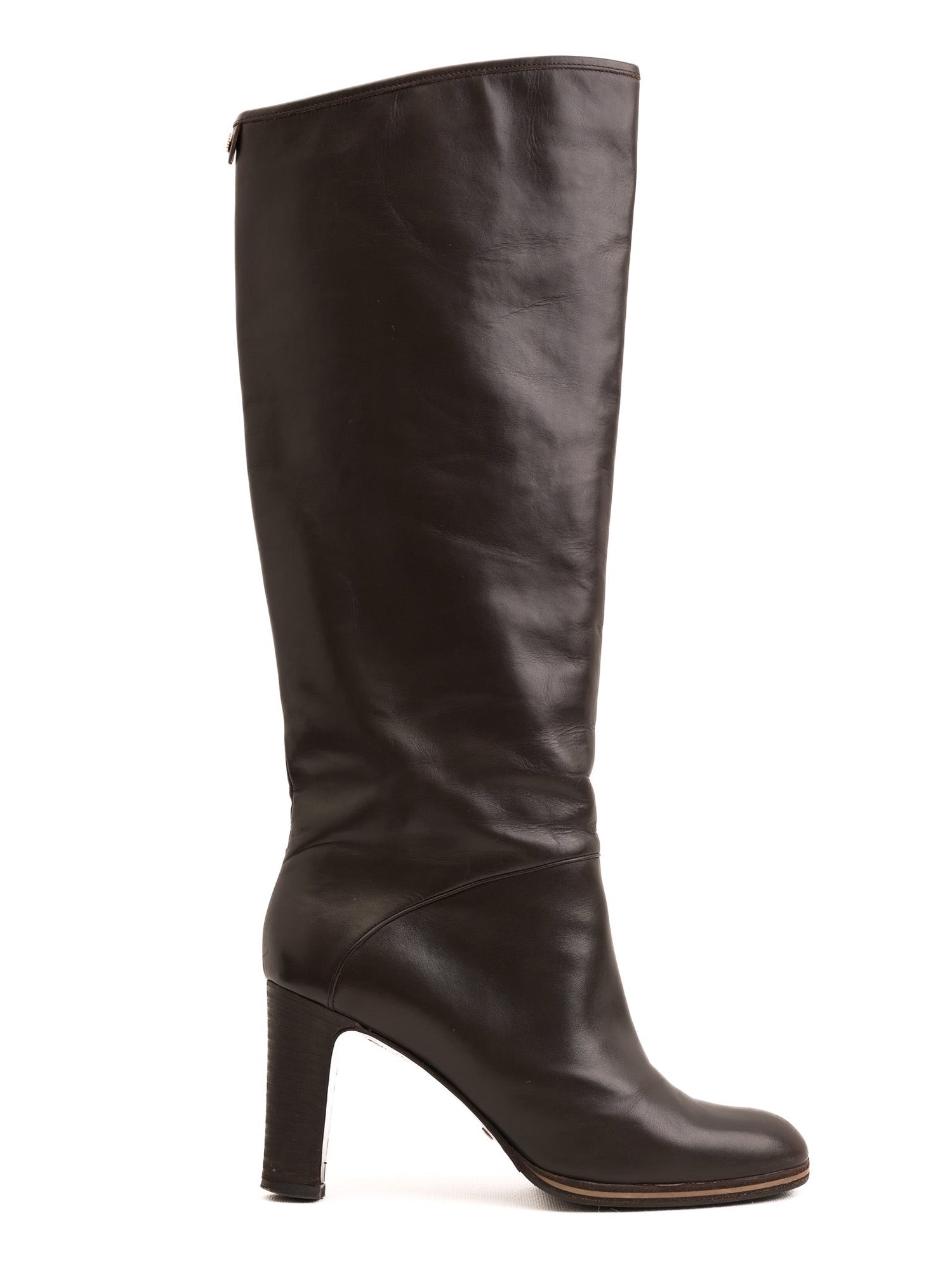Excellent Giorgio Armani Orange Leather Knee-High Boots Size 38