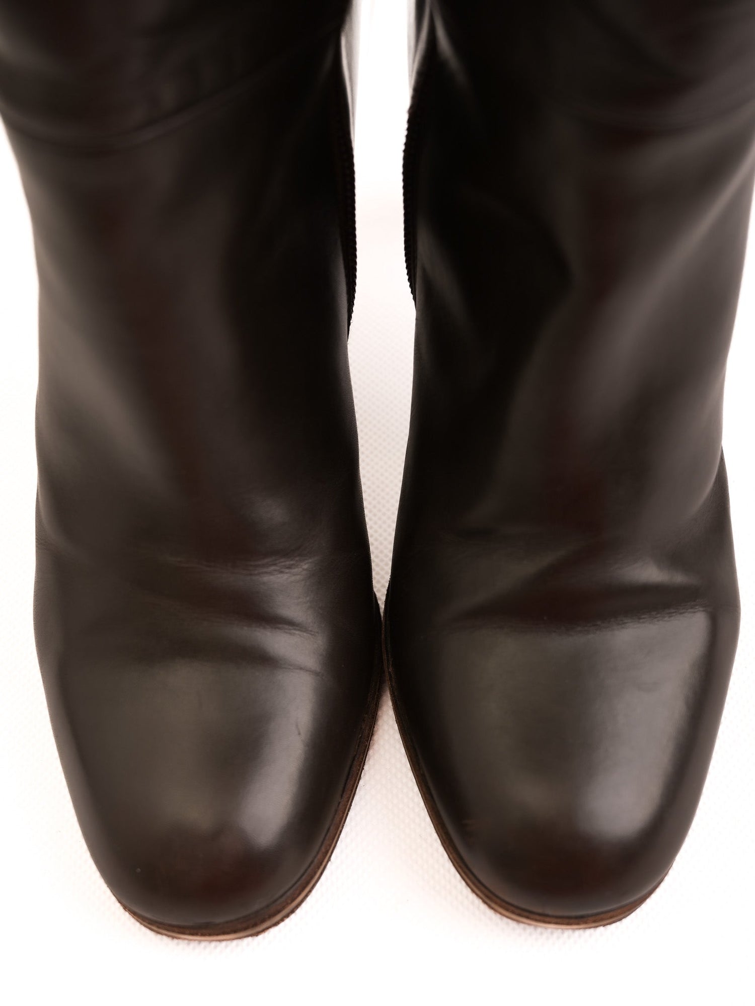 Excellent Giorgio Armani Orange Leather Knee-High Boots Size 38