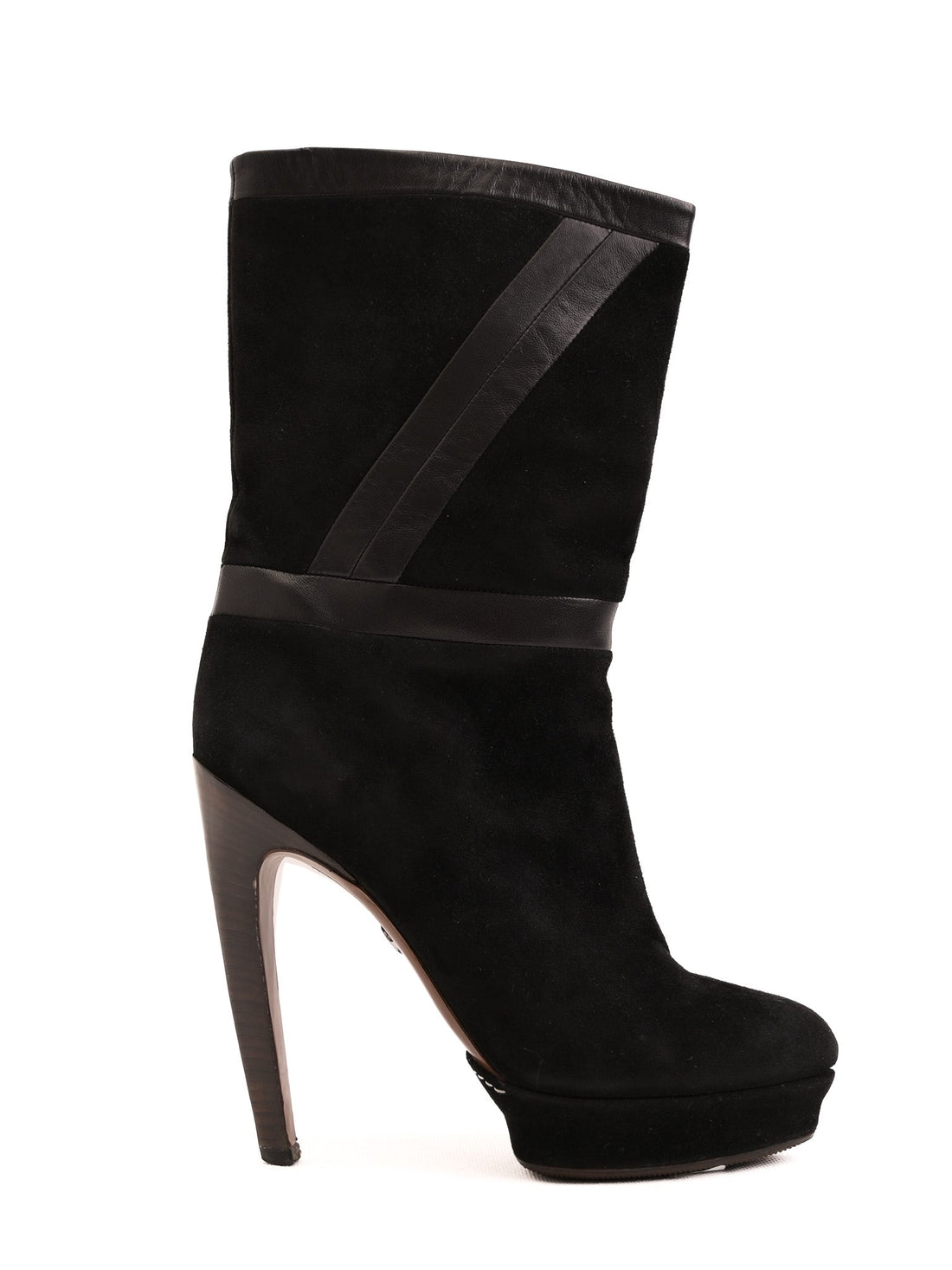 Good Emilio Pucci Black High-Heeled Suede Boots Size 37