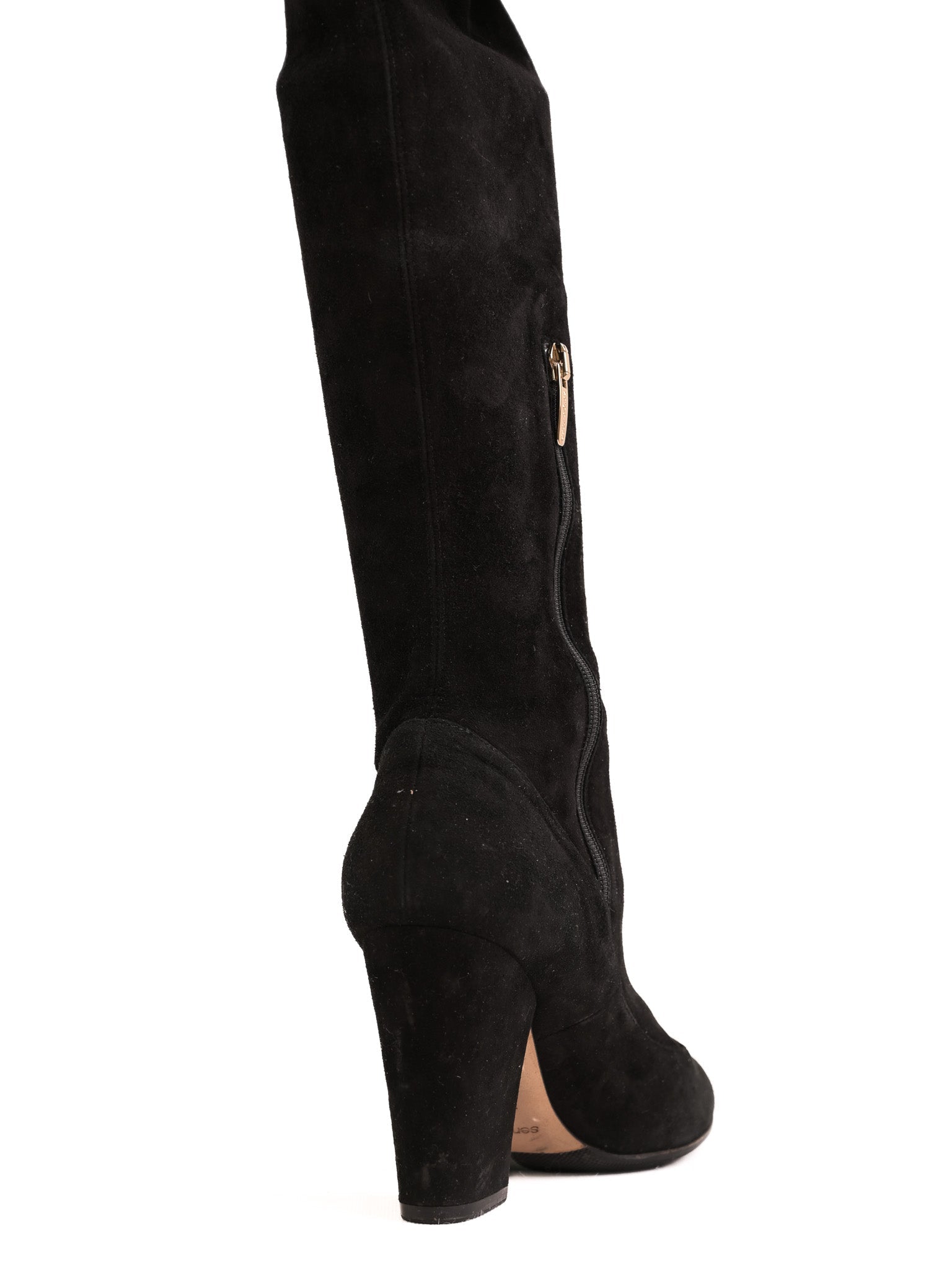 Good Sergio Rossi Black Genuine Suede Over-the-Knee Boots Size 37