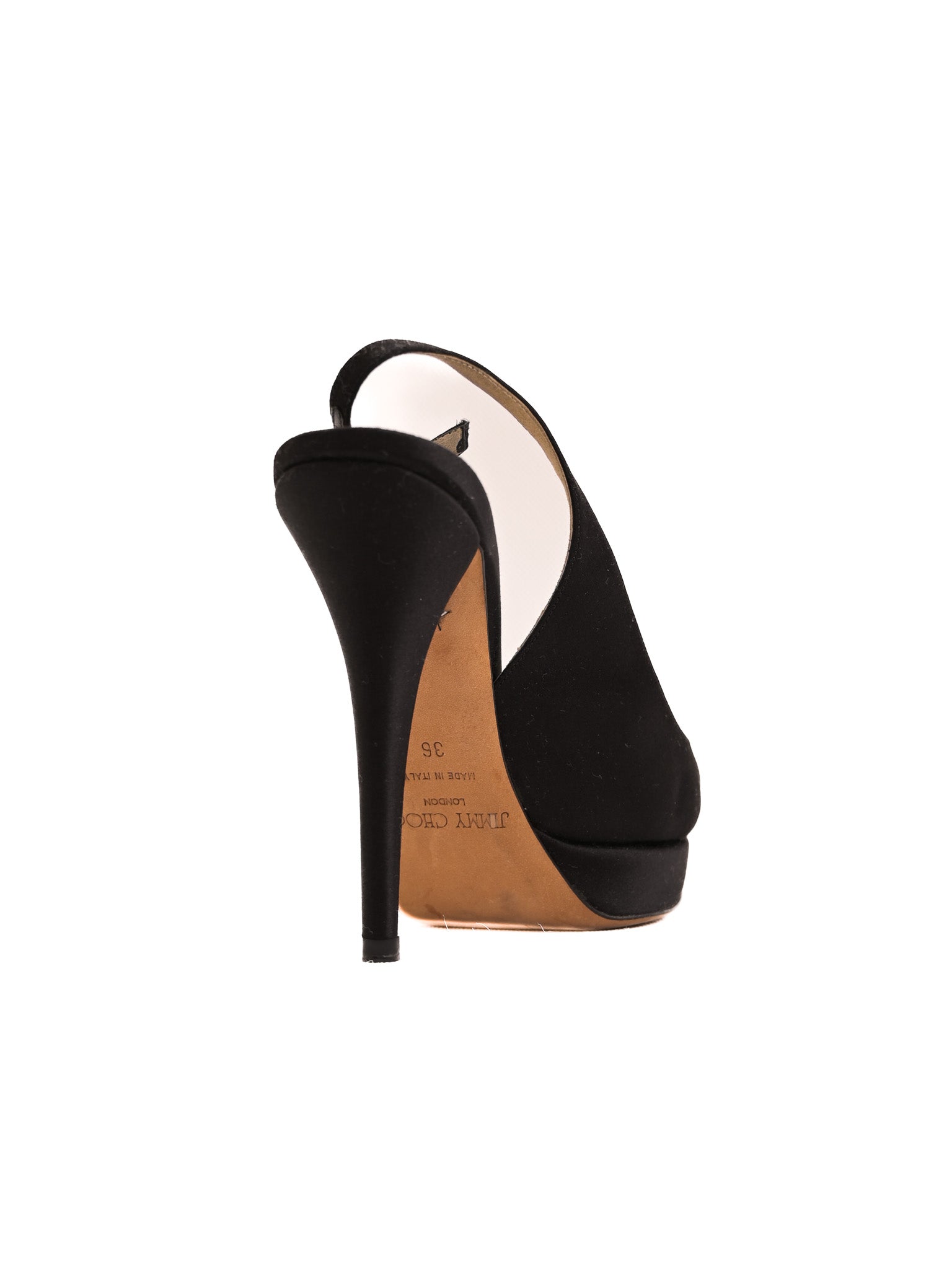 Jimmy Choo Black High-Heeled Platform Open Toe Shoes