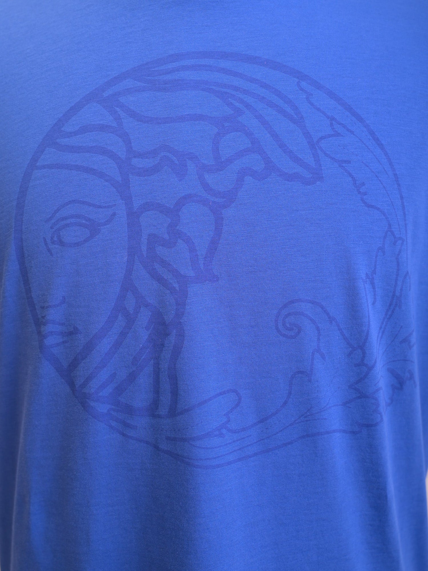 NEW Versace Blue Cotton T-Shirt Size XL with Subtle Design