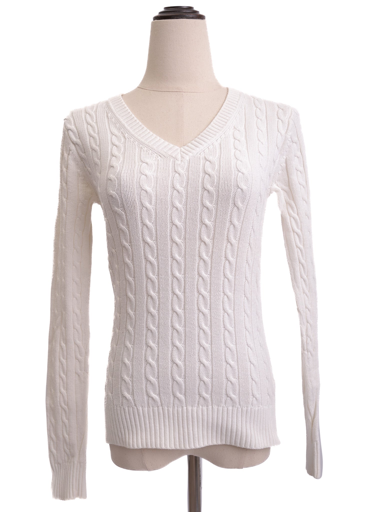 Excellent Tommy Hilfiger White Cable Knit Sweater Size S