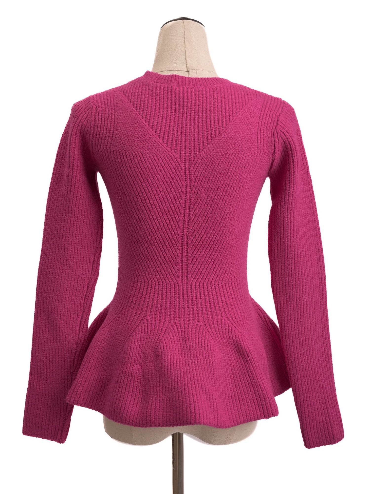 Perfect Ted Baker Pink Wool Peplum Sweater Size S