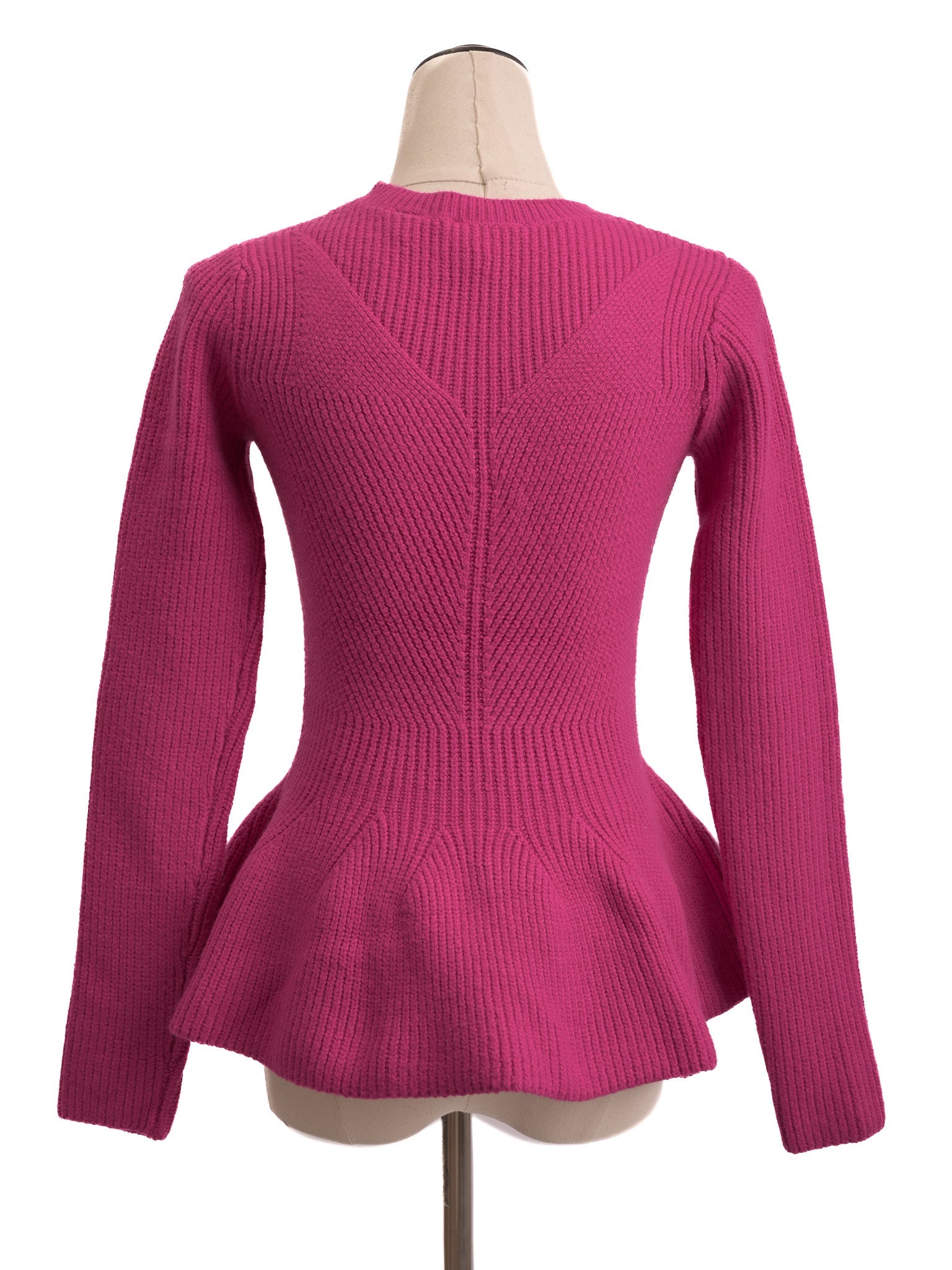 Perfect Ted Baker Pink Wool Peplum Sweater Size S