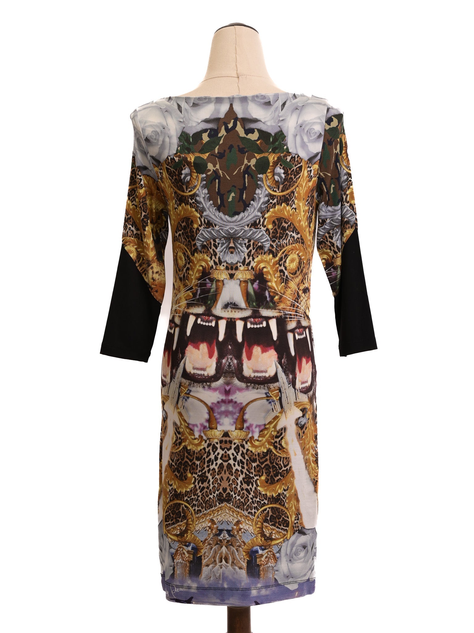 Excellent Phillipp Plein Women’s Dress S Combined Viscose Big Cat Print