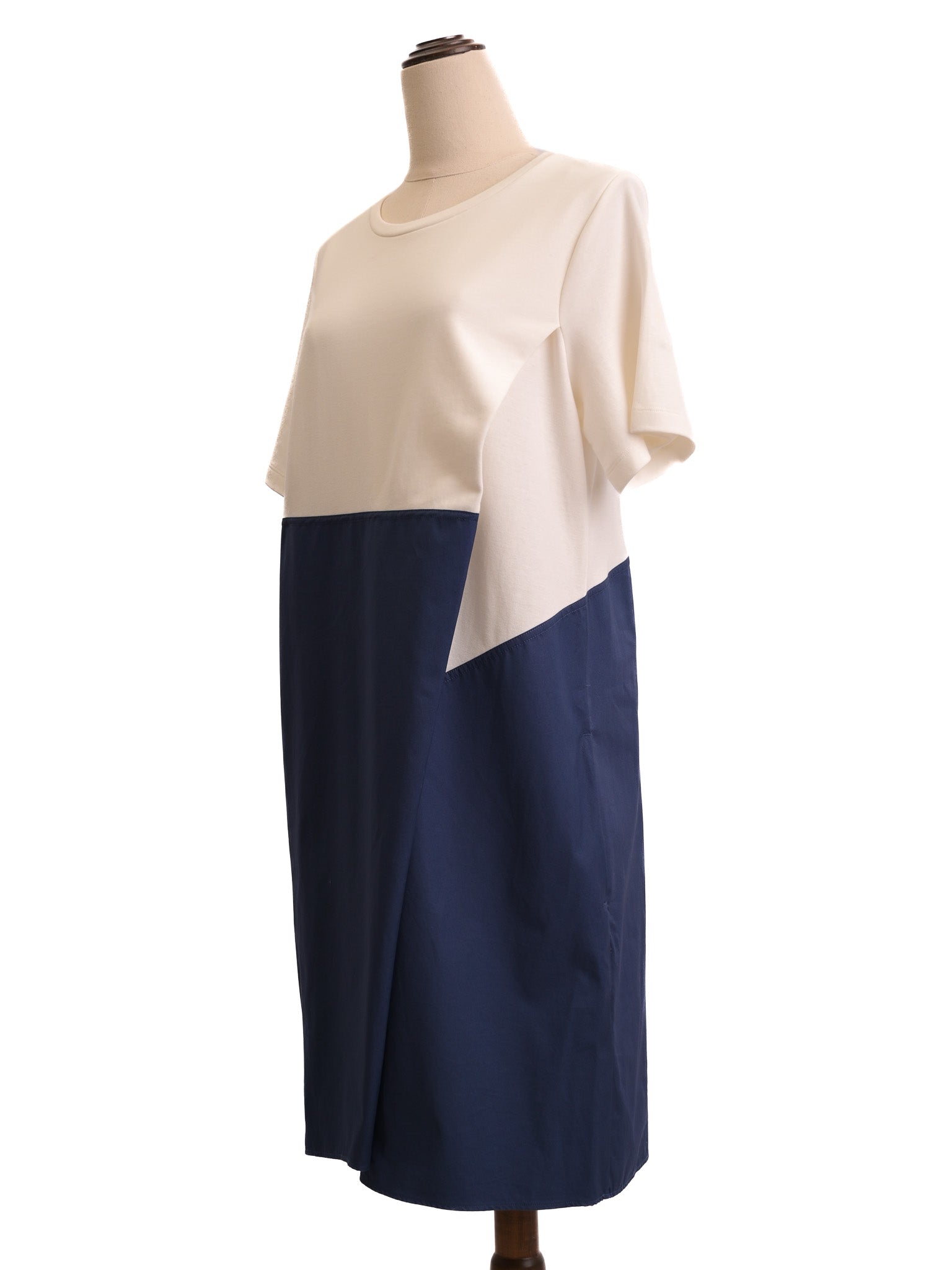Excellent Cos Two-Tone Dress S Nylon Casual White and Blue
