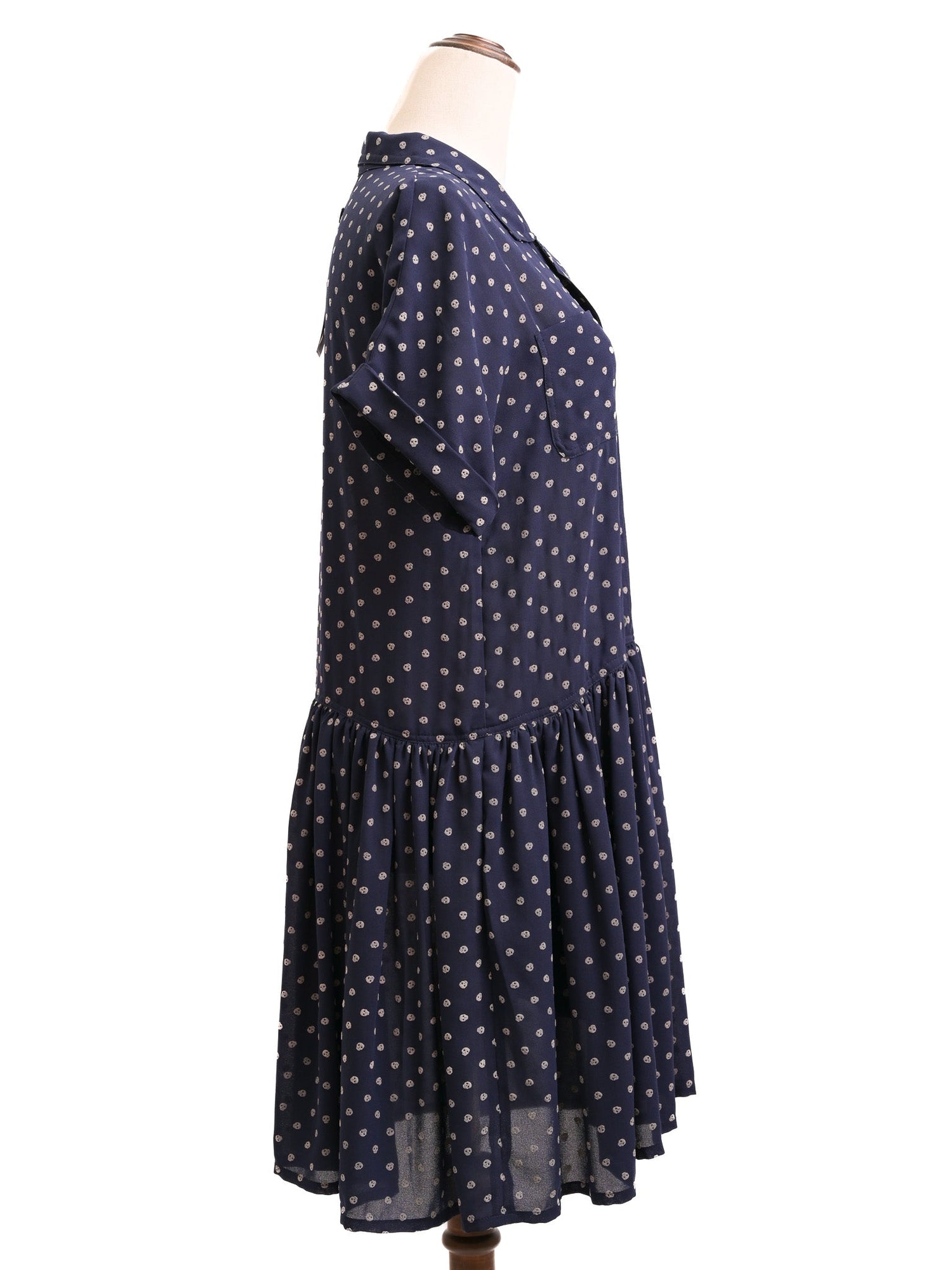 Excellent Jean-Paul Gaultier Blue Polka Dot Dress Size M