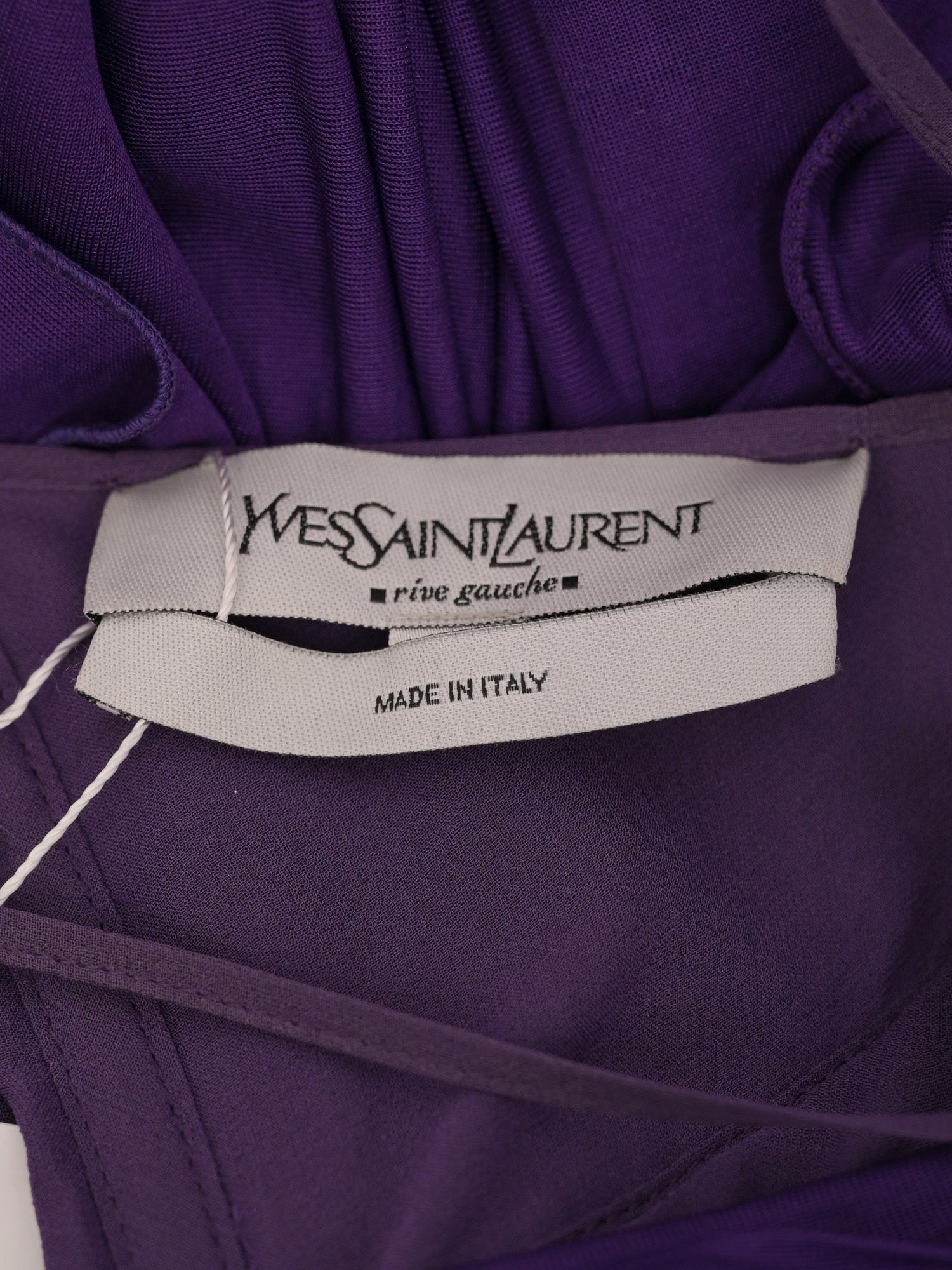 Excellent Yves Saint Laurent Purple Silk Dress with Pleats