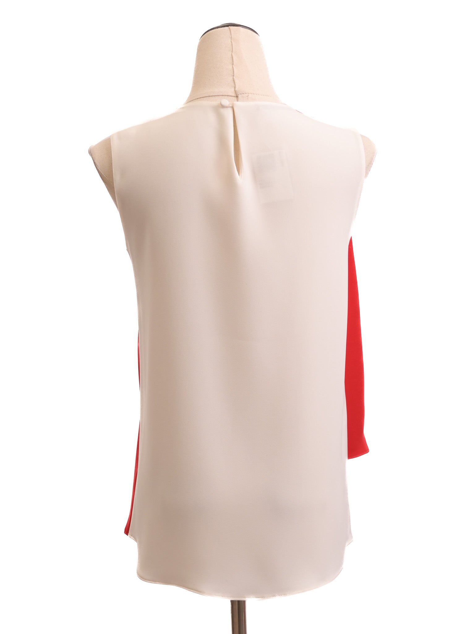 EXCELLENT Carolina Herrera Red & White Sleeveless Blouse Size S