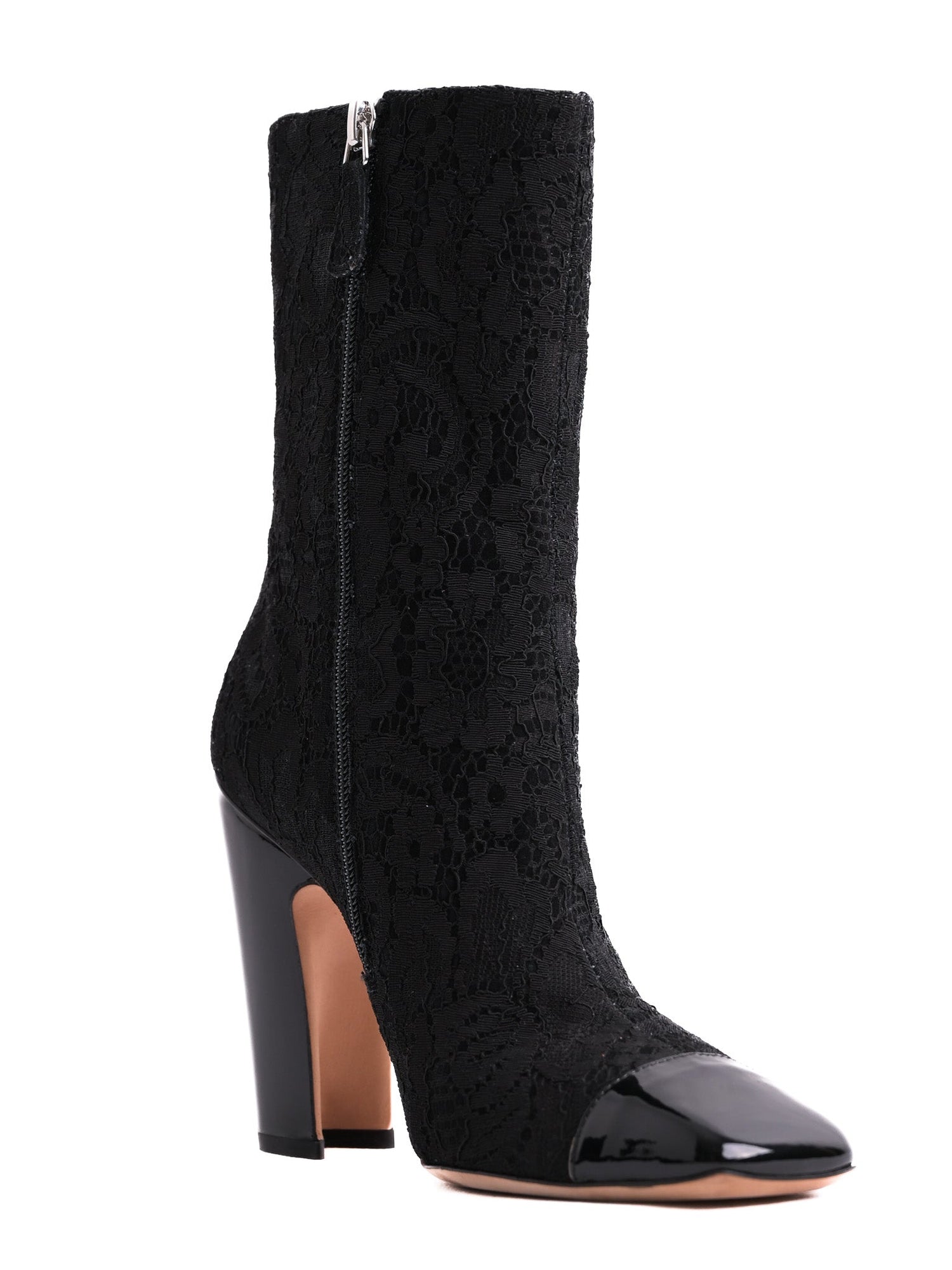 Chanel Black High-Heeled Ankle Boots Textile Perfect Condition