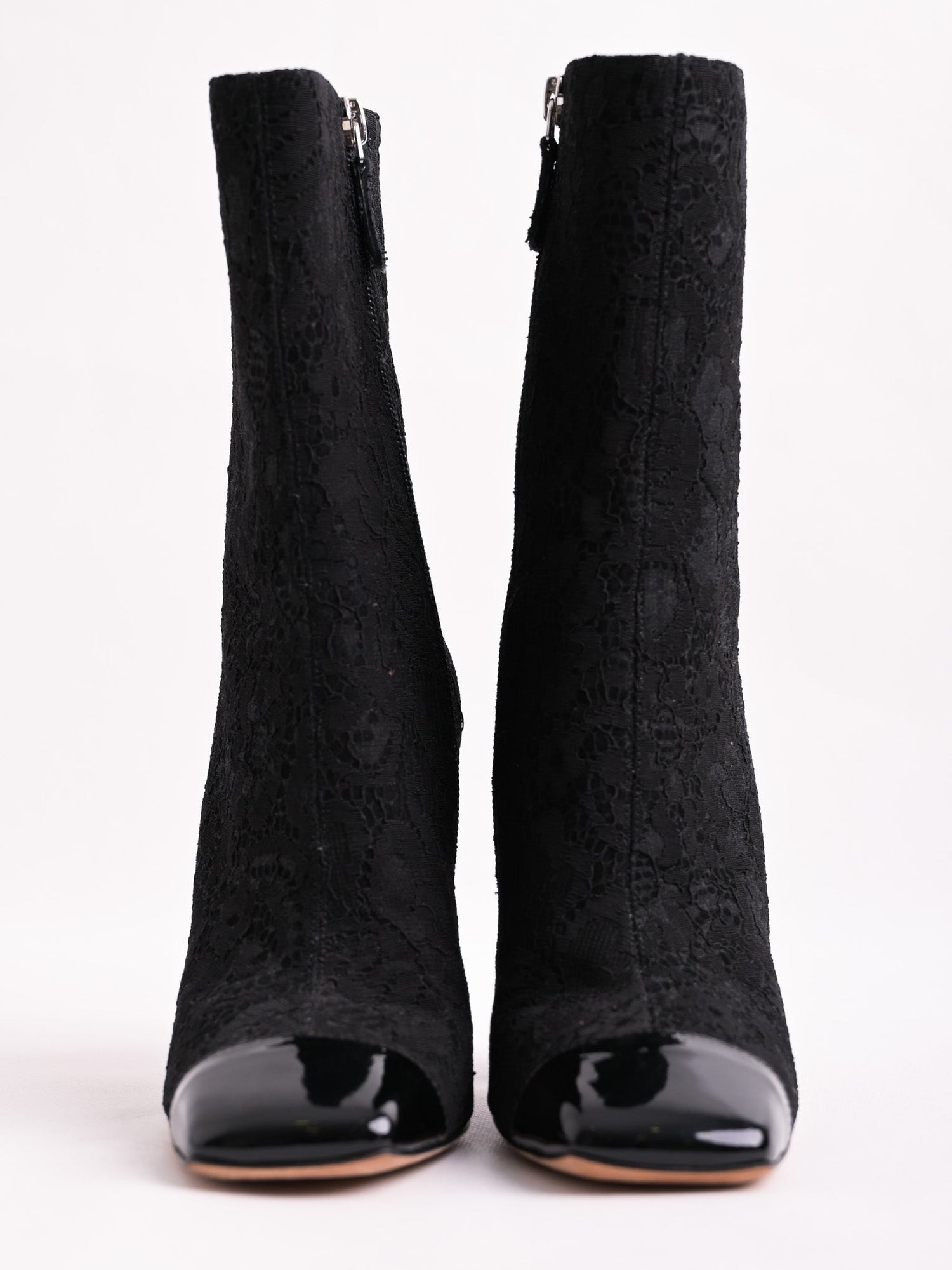 Chanel Black High-Heeled Ankle Boots Textile Perfect Condition