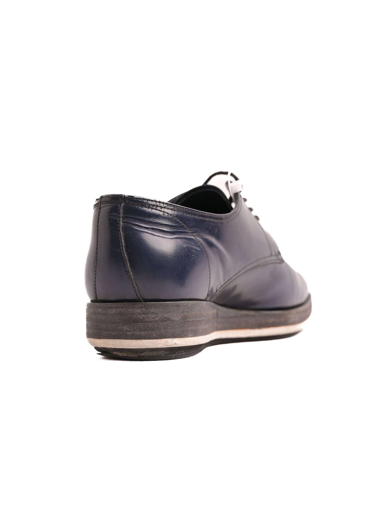 Good Condition Prada Blue Lacquer Dress Shoes Size 37.5 for Men