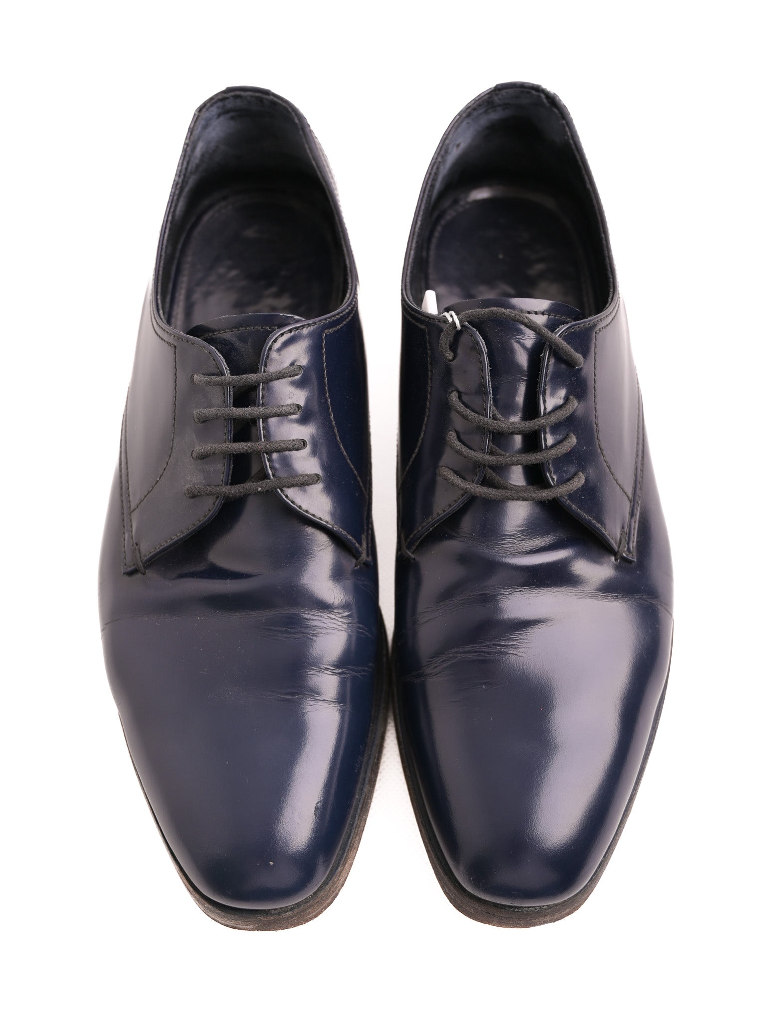 Good Condition Prada Blue Lacquer Dress Shoes Size 37.5 for Men