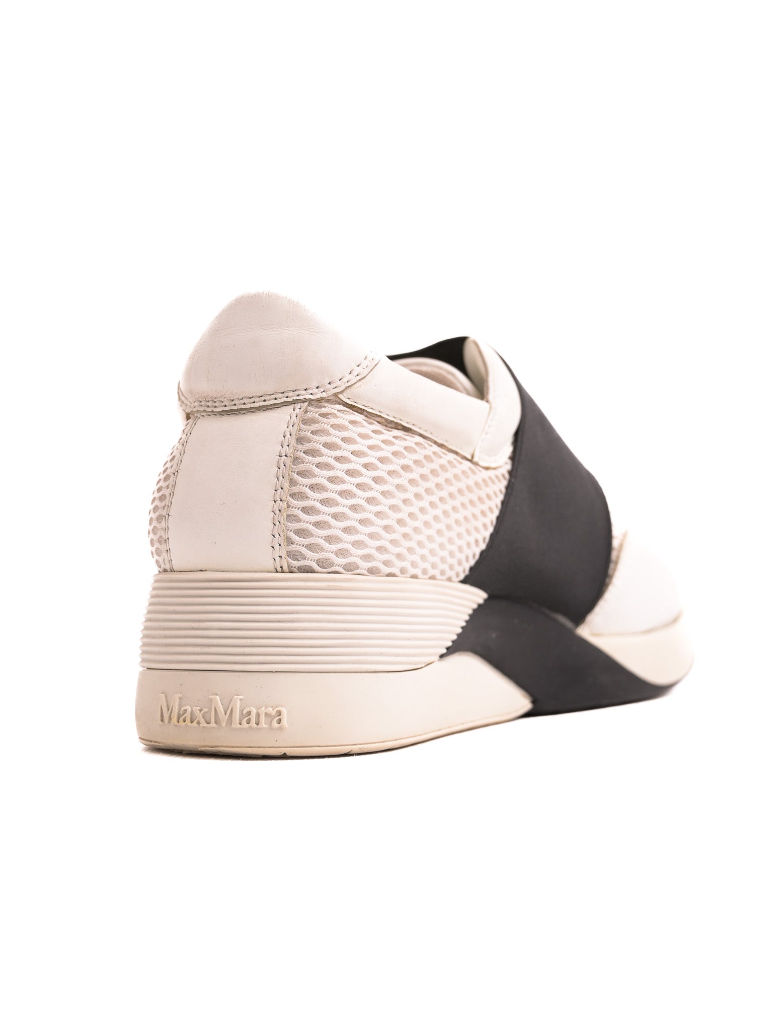Good Max Mara White Textile Sneakers Size 35 Mesh Design