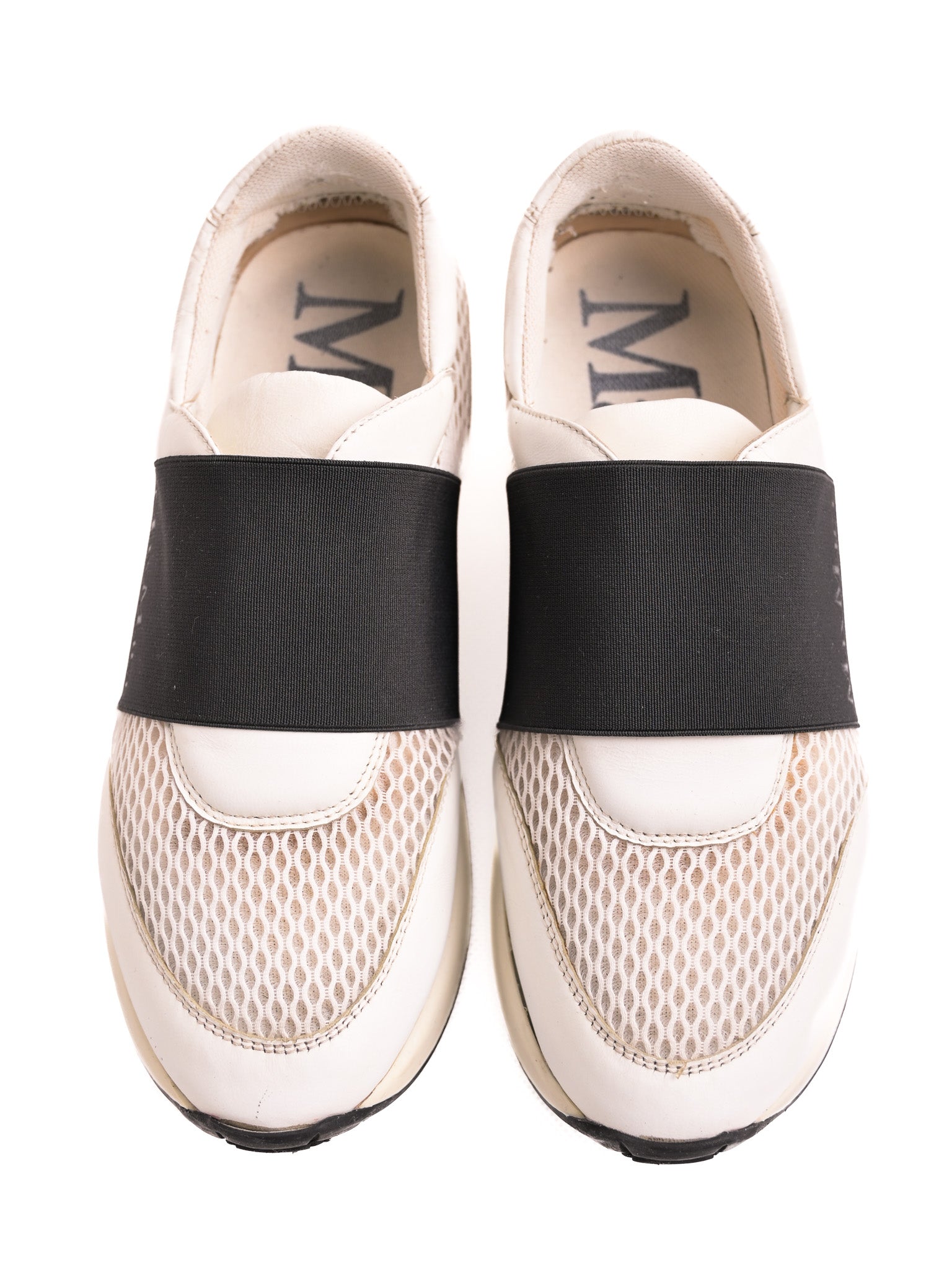 Good Max Mara White Textile Sneakers Size 35 Mesh Design