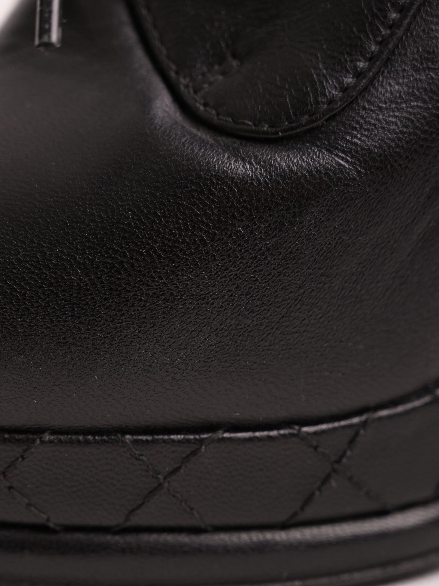 Good Condition Chanel Black Leather High-Heeled Ankle Boots