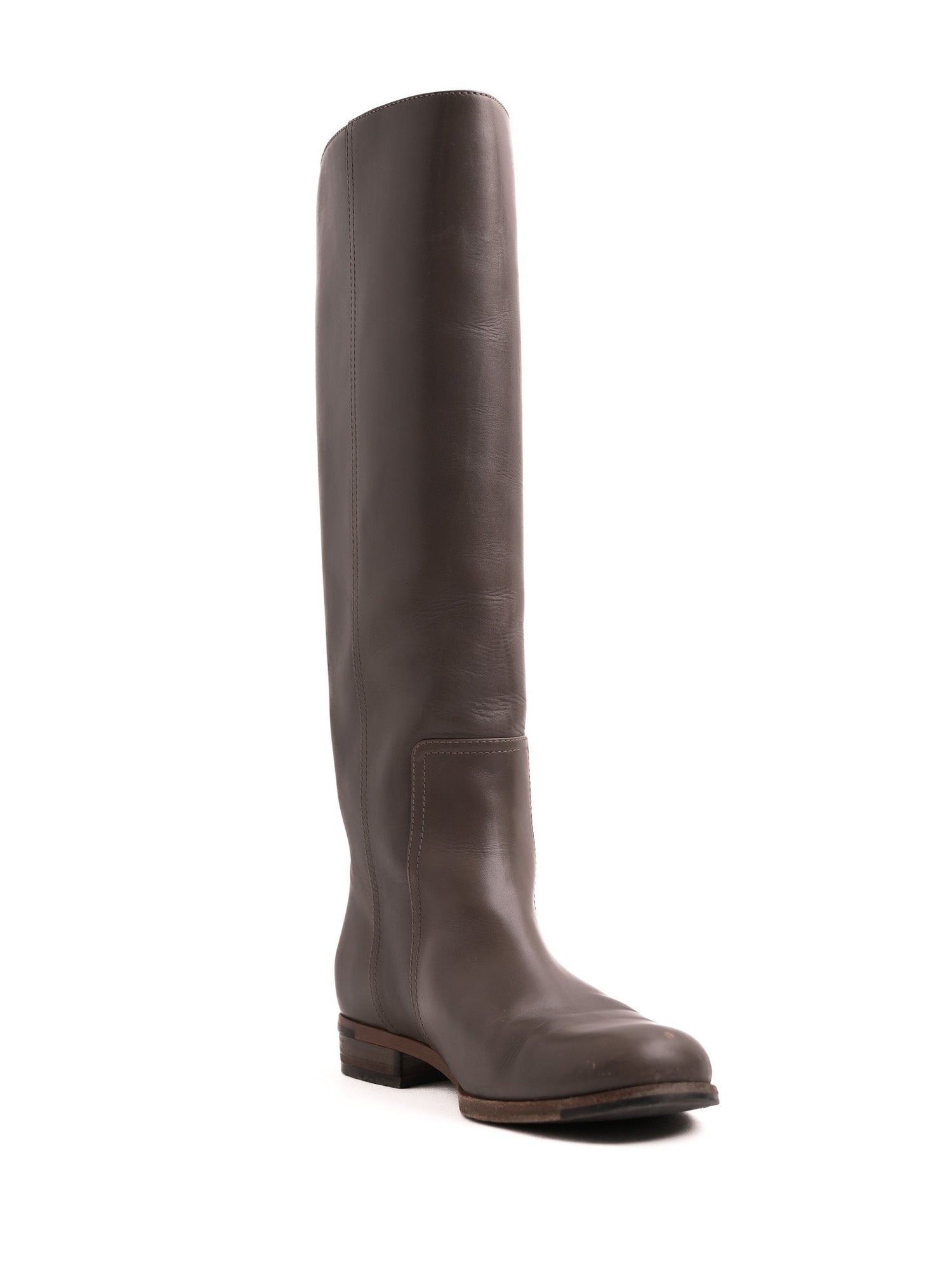 Good Fendi Gray Leather Riding Boots for Women