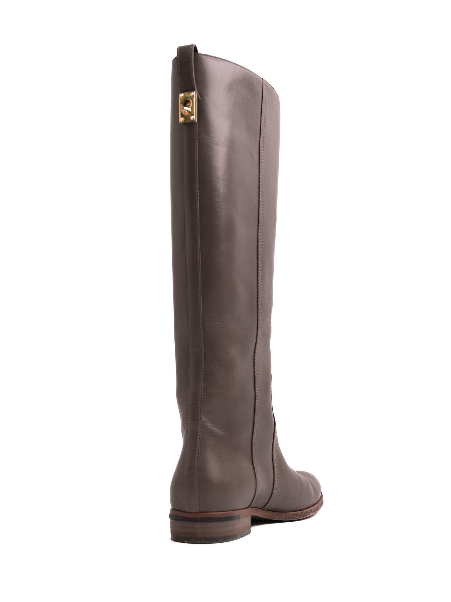 Good Fendi Gray Leather Riding Boots for Women
