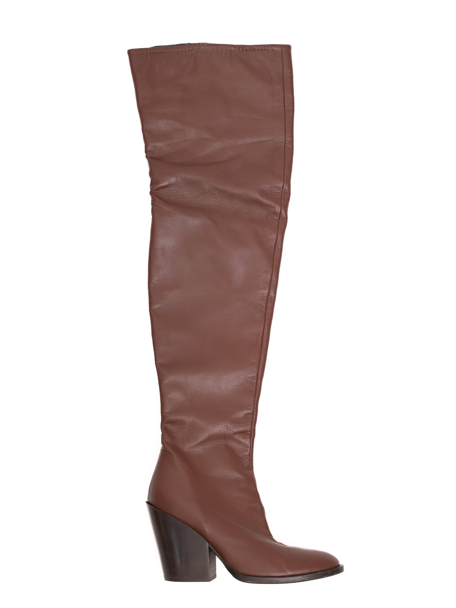 Excellent Kaneji Orange Leather Knee-High Boots Size 37