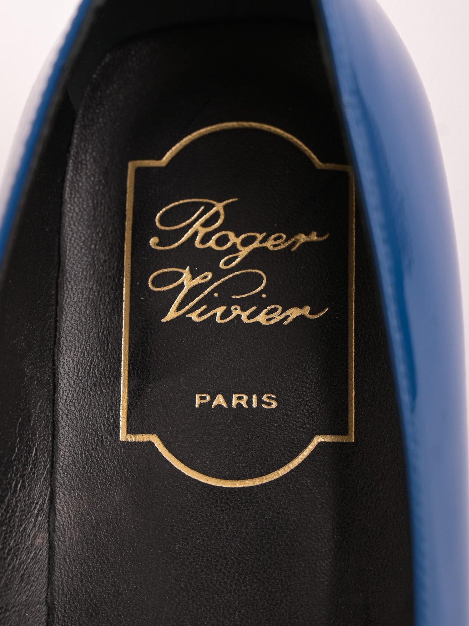 NEW Roger Vivier Blue Patent Leather Heeled Shoes Size 37