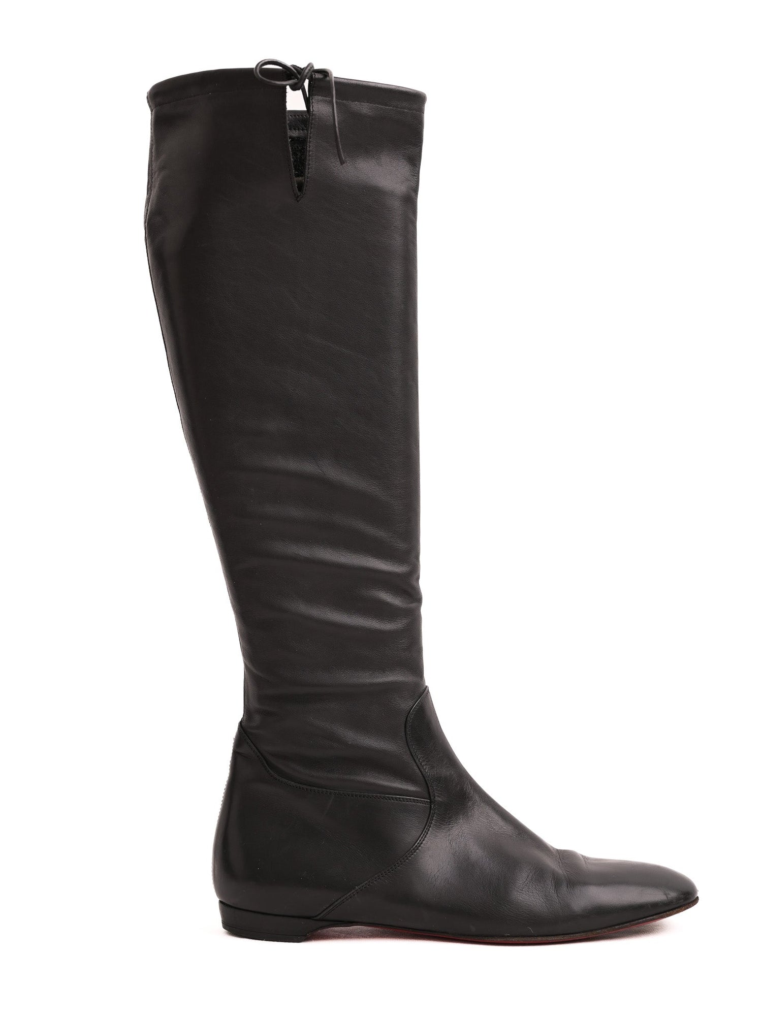 Excellent Christian Louboutin Black Leather Knee-High Boots Size 36.5