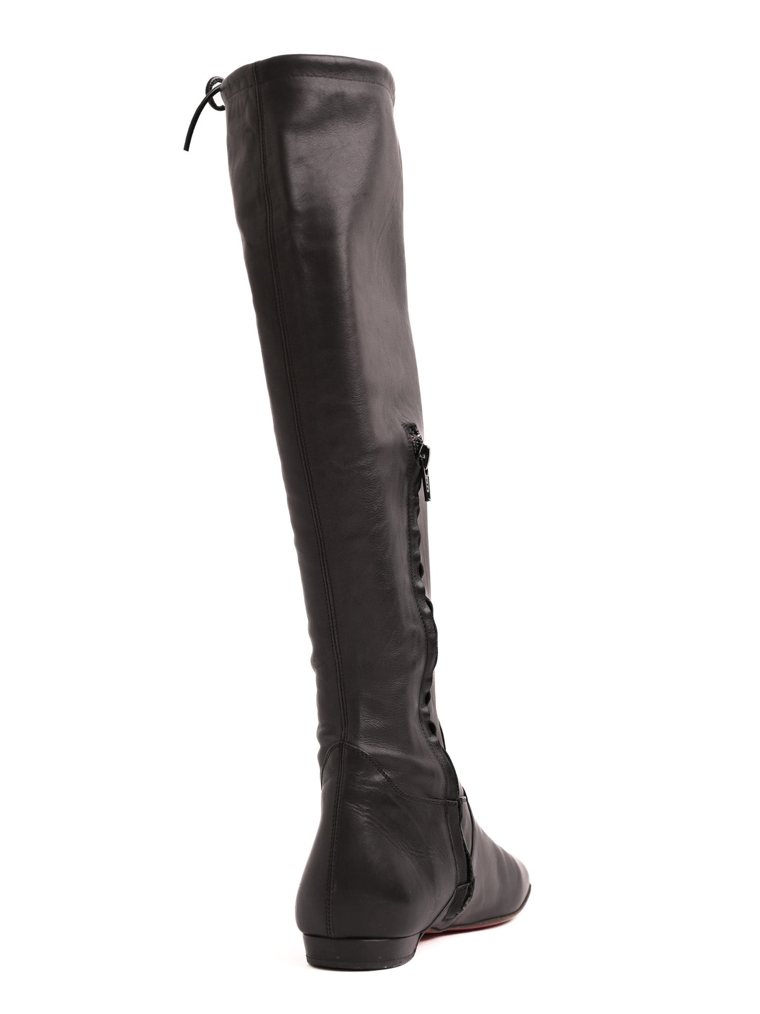 Excellent Christian Louboutin Black Leather Knee-High Boots Size 36.5