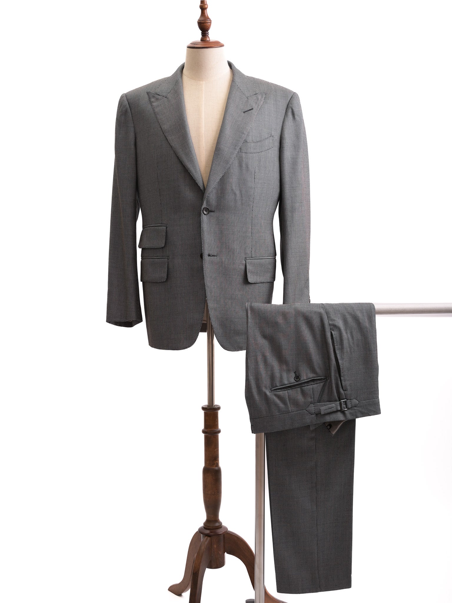 Excellent Tom Ford Gray Silk Suit Jacket Trousers Men&