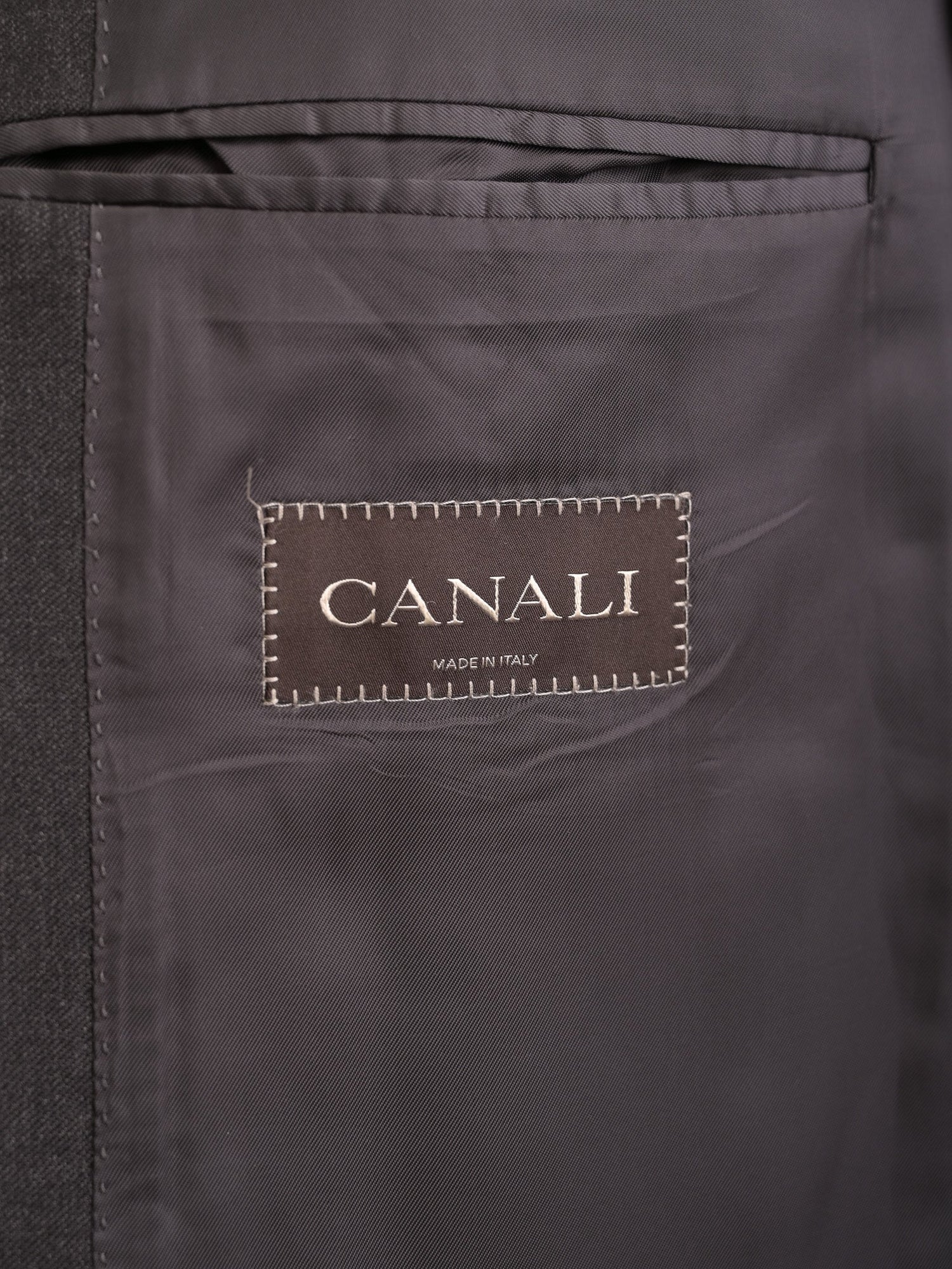 Canali Black Suit Jacket & Trousers Set Size L Excellent Condition
